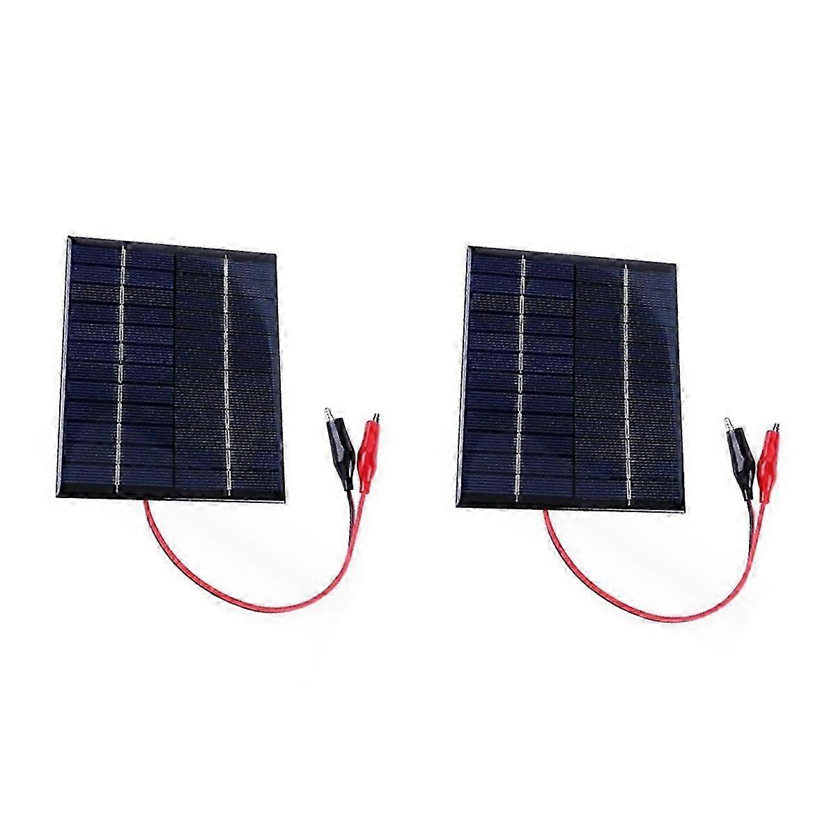 2 stk. 12V 2W højfoldbar solpaneloplader med klipsledning