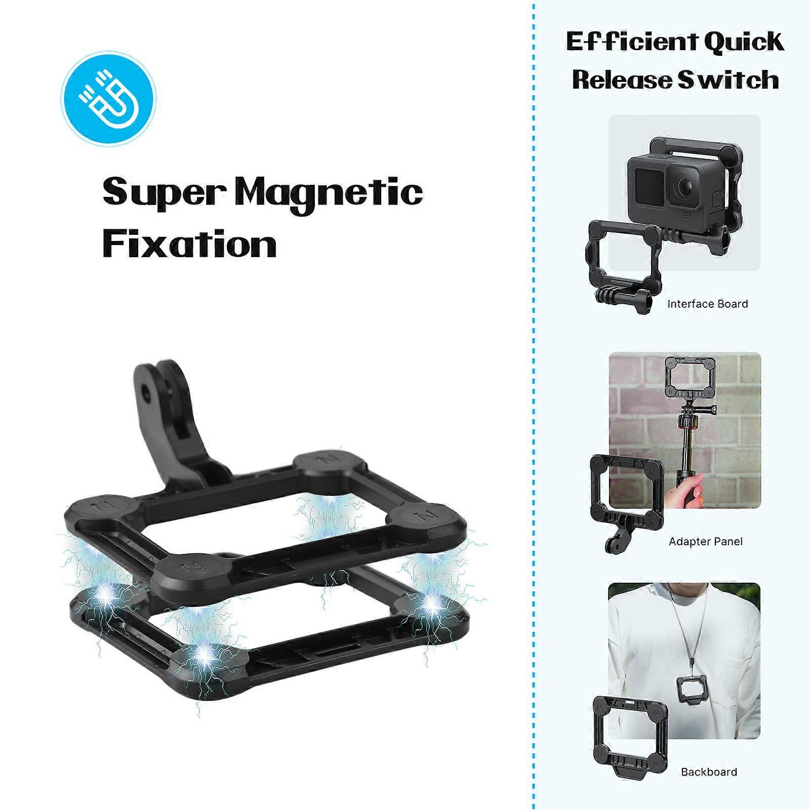 3-in-1 Sports Camera Magnetic Quick Release Bracket Action Camera Mount Replacement for GoPro 10/9/8