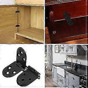 Black Butler Tray Hinge, Heavy Duty Folding Flip Top Hinge 180 Degree Round Edge Hinge For Folding Tables Sewing Machine Table Furniture Accessoriesbl