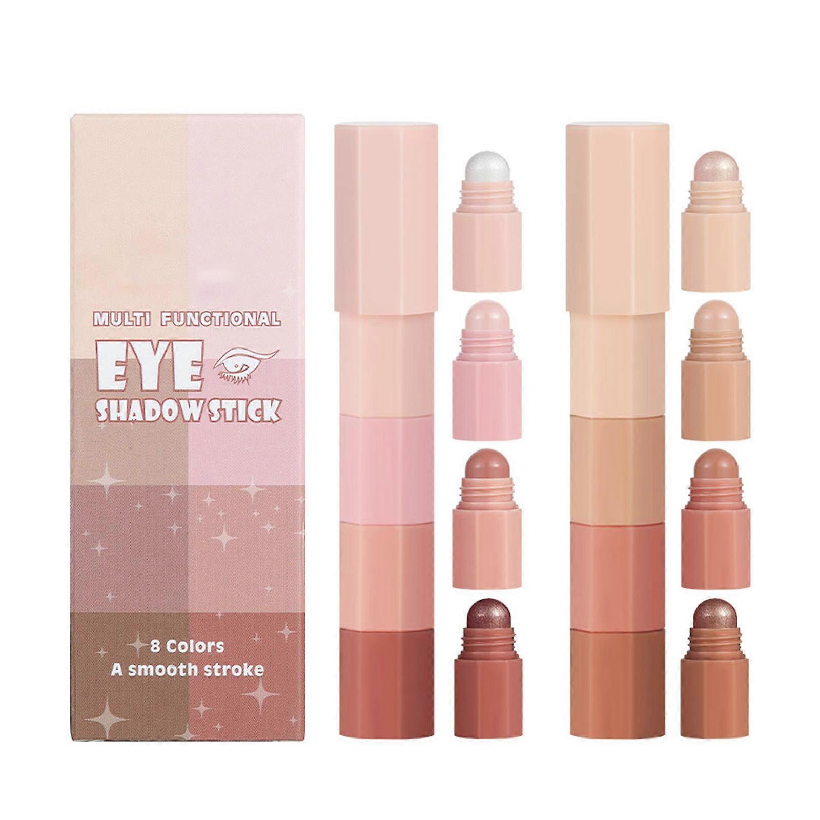 2Pcs 4 In 1 Eyeshadow Sticks Set Shimmering Matte Eye Shadow Pencils Highlighters Contouring Face Makeup Sticks