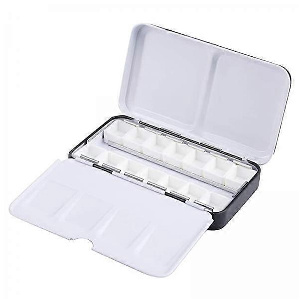 2x Empty Tin Paint Case with 14 PCS Empty Half Pans for DIY Travel , Acrylic And