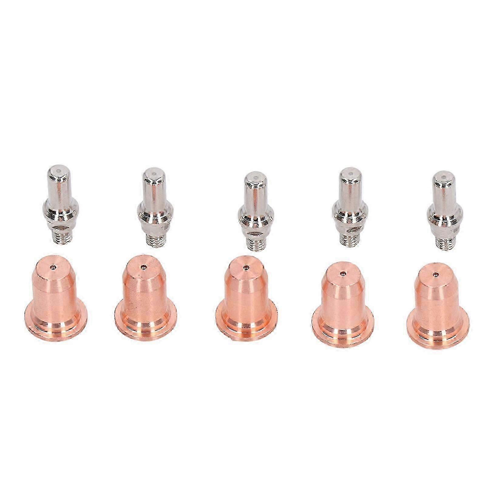 10Pcs Electrode Nozzle Copper Plasma Cutter Consumables for PT60 Plasma Cutting Torch