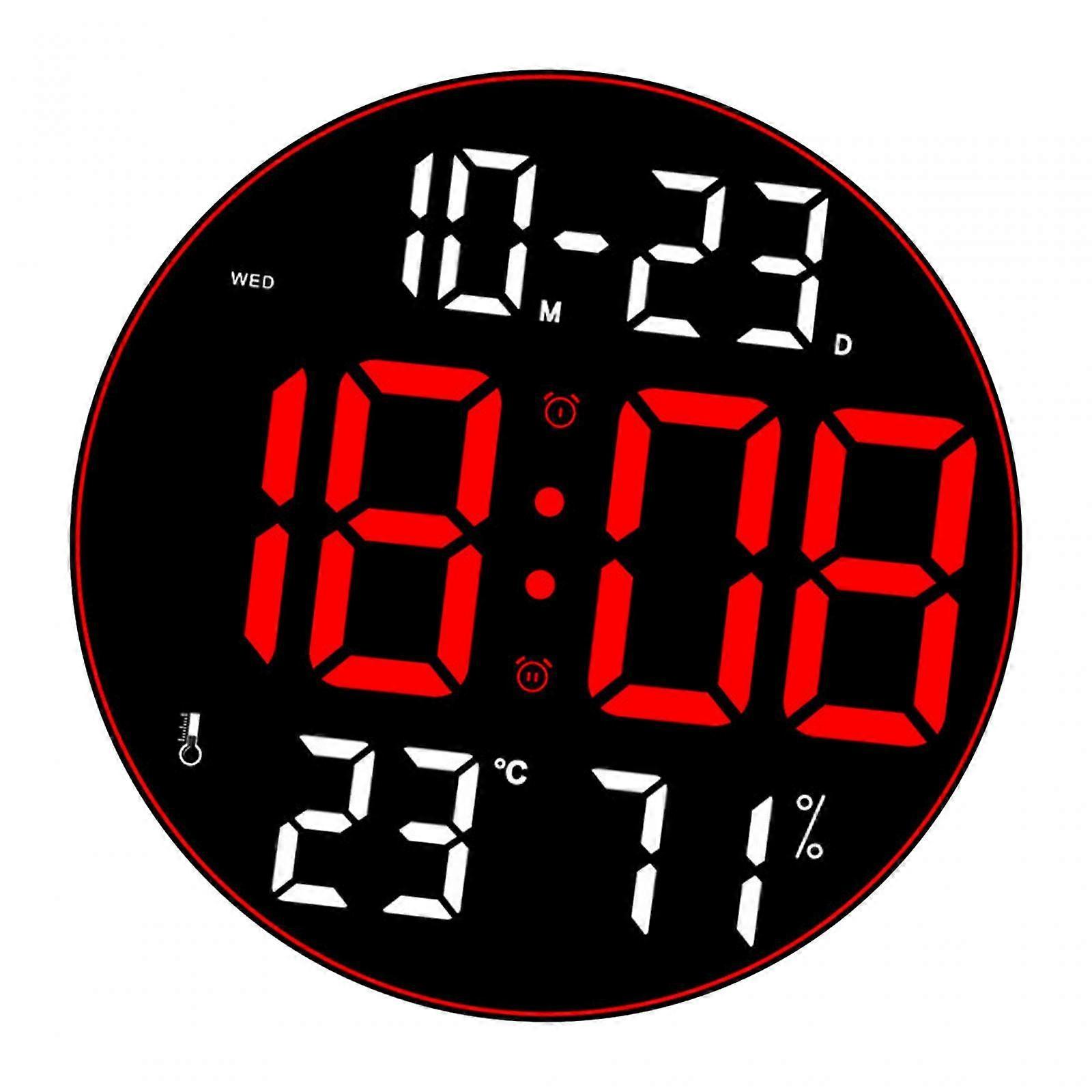 Digital Wall Clock Alarm Clock Humidity Display Modern Table Large Remote
