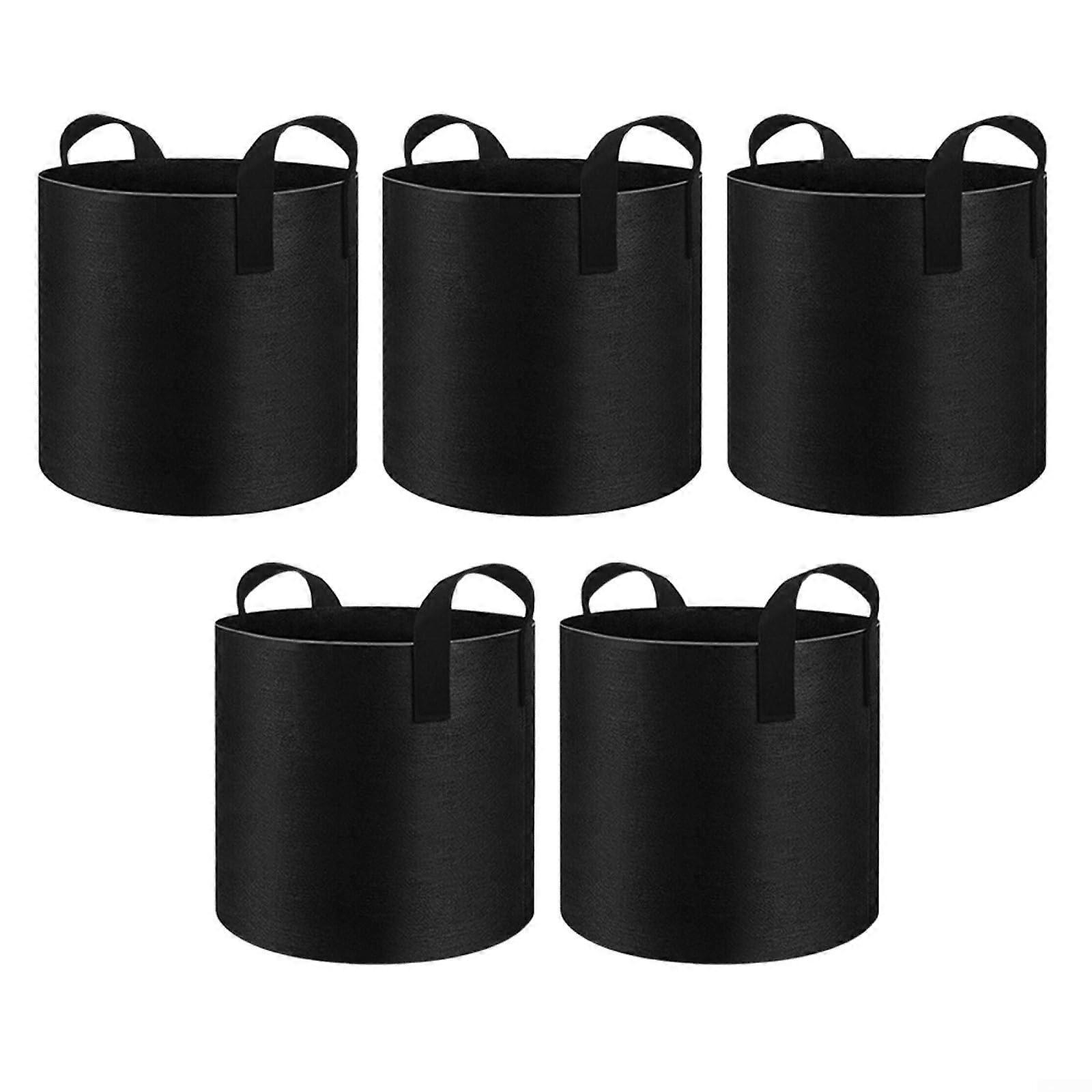 Plant pots, round, for improved plant and growth, with our breathable, strong set of 5 ventilated gardens (40 x 30 cm) 10 gallons 4030CM