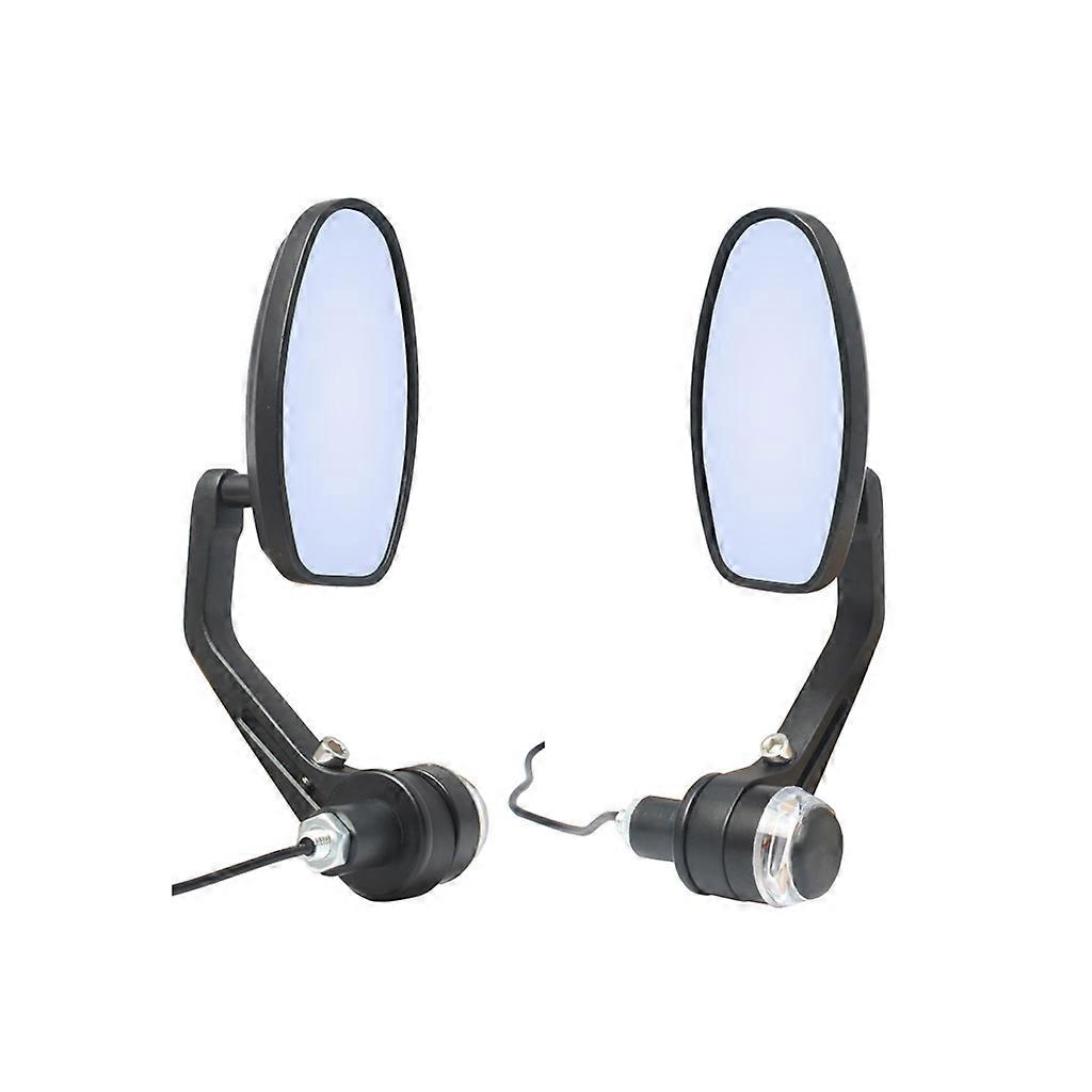 Universal Motorcycle Scooter Bike LED Turn Signal Indicator Rear View Mirror 10MM Side Reversing Reflector Mirrors 2pcs Multicolor