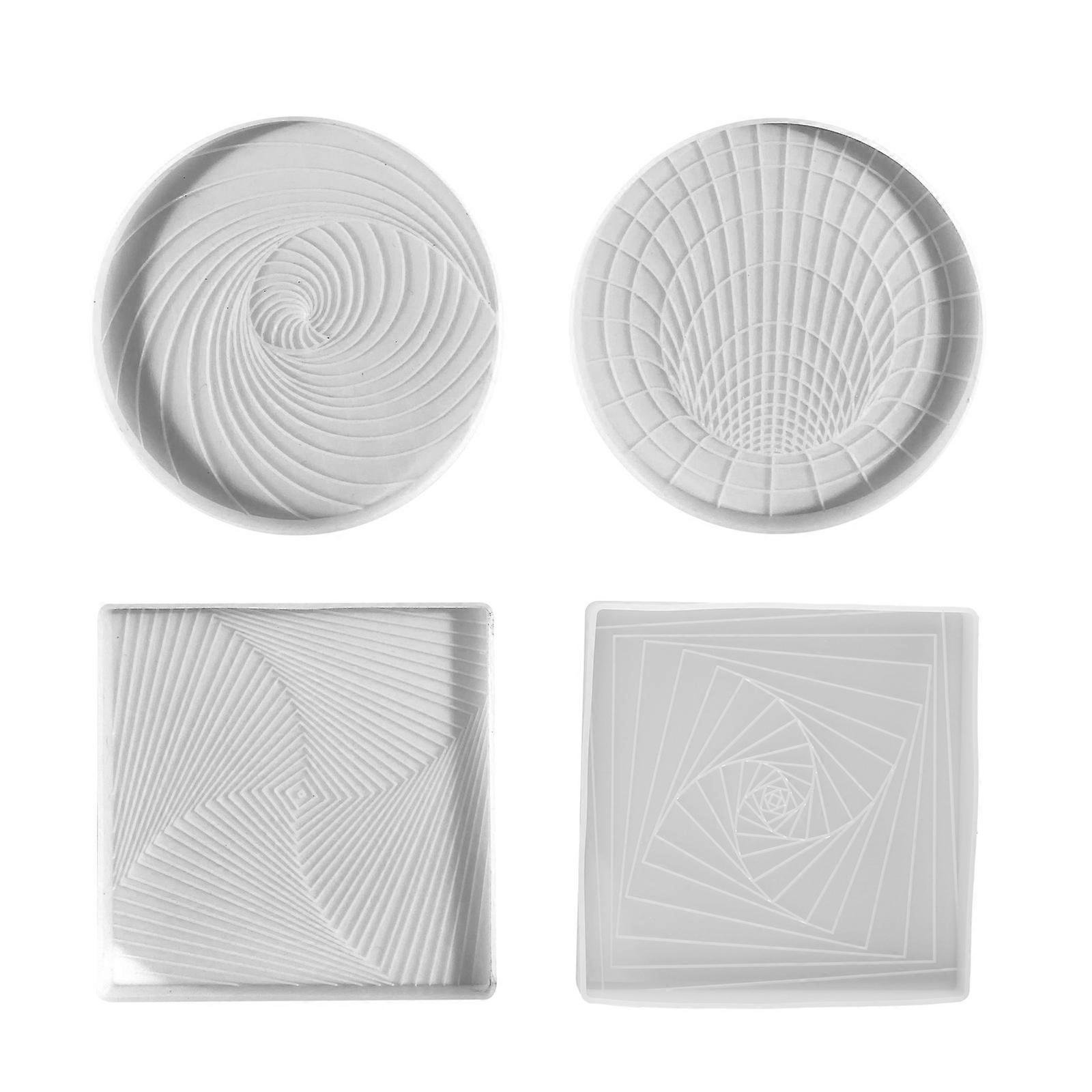 Spirals Pattern Coasters Mould Flexible Silicone Molds for Unique Tabletop Decorations Easy to Use Cup Mat Making Molds
