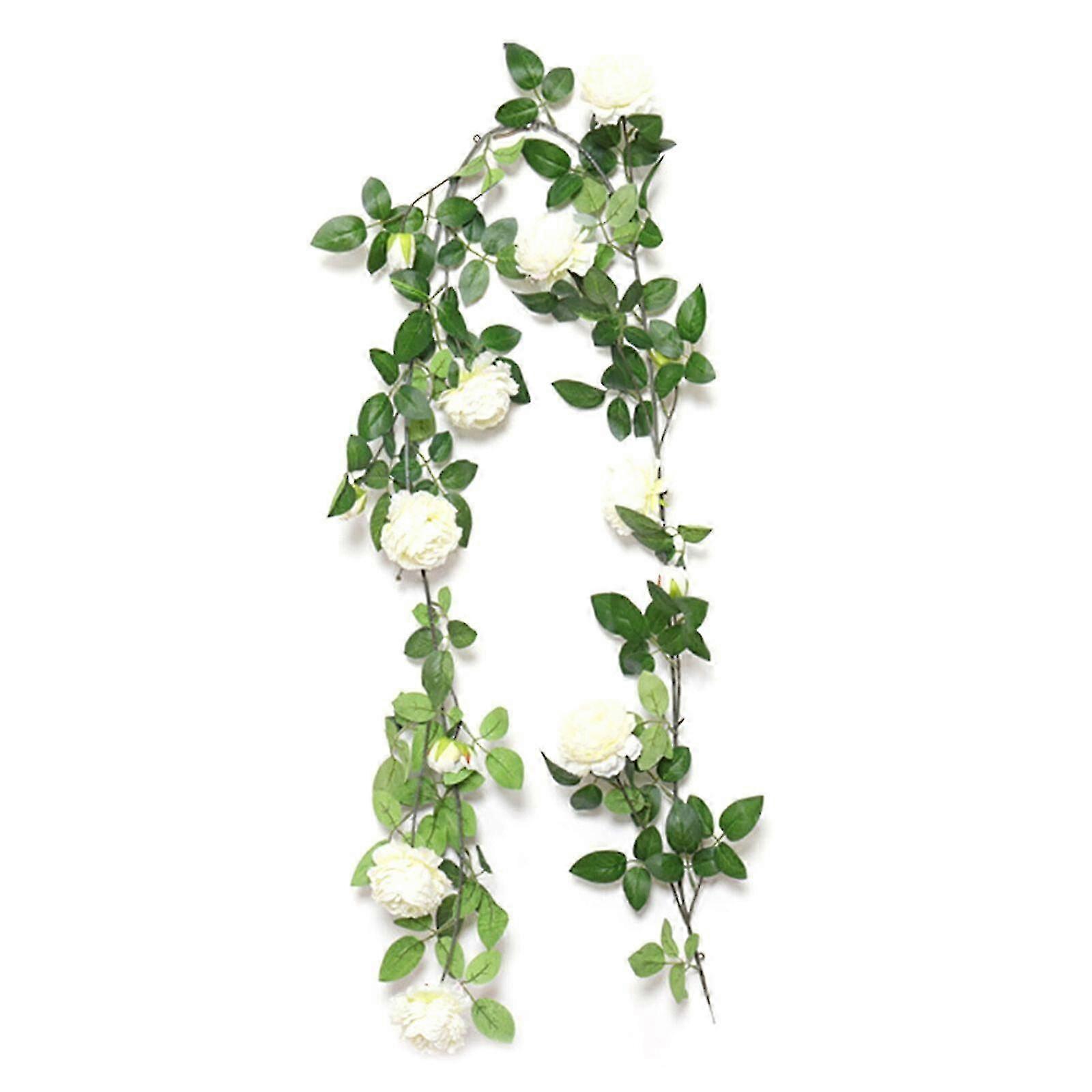 2025 180cm造形牡丹の花の籐、緑の植物の背景に包まれ、植物の壁の装飾屋内(2個)