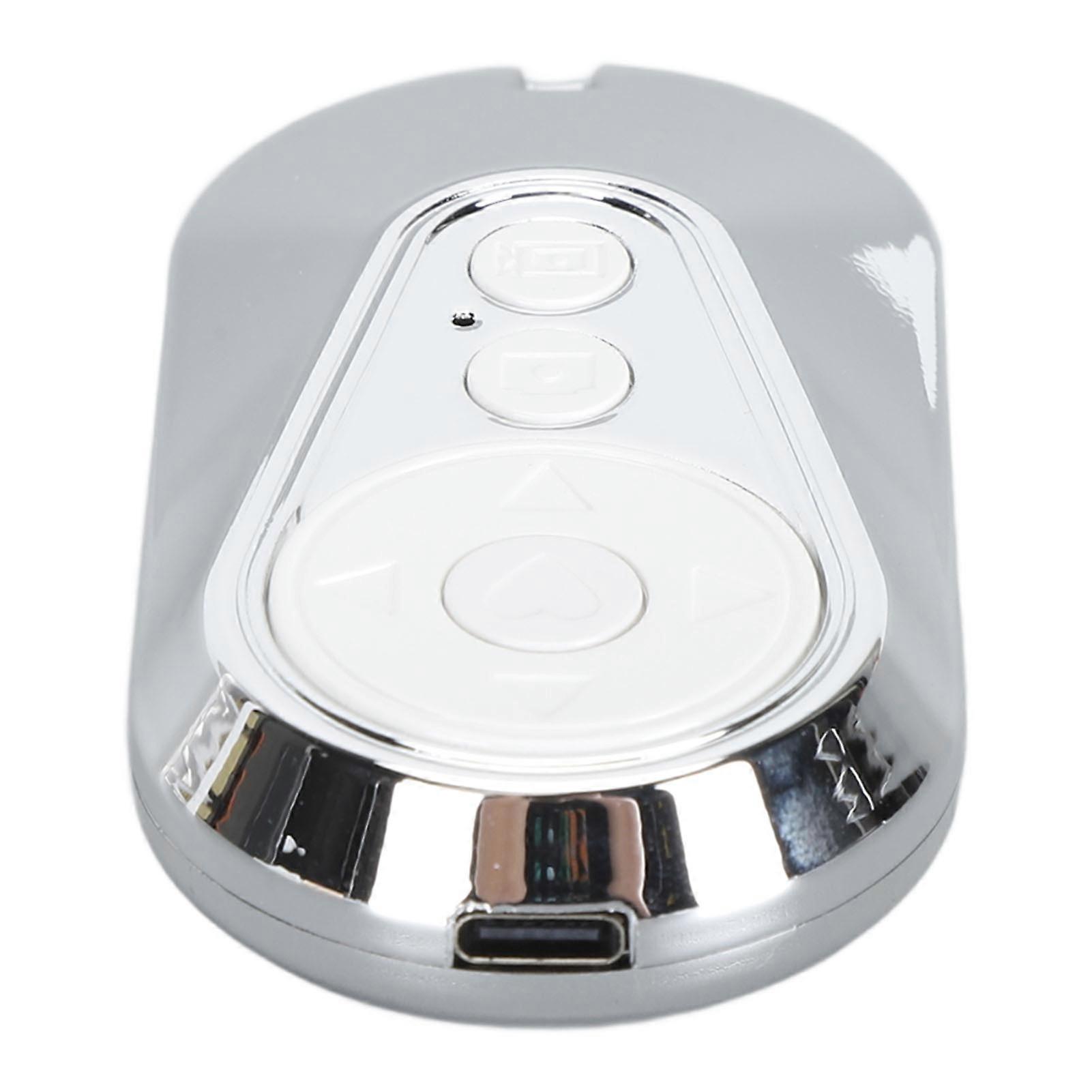 Bluetooth Remote Page Turner Rechargeable Wireless Camera Shutter APP Photo Video Scrolling Clicker for Smartphones Selfies Silver 