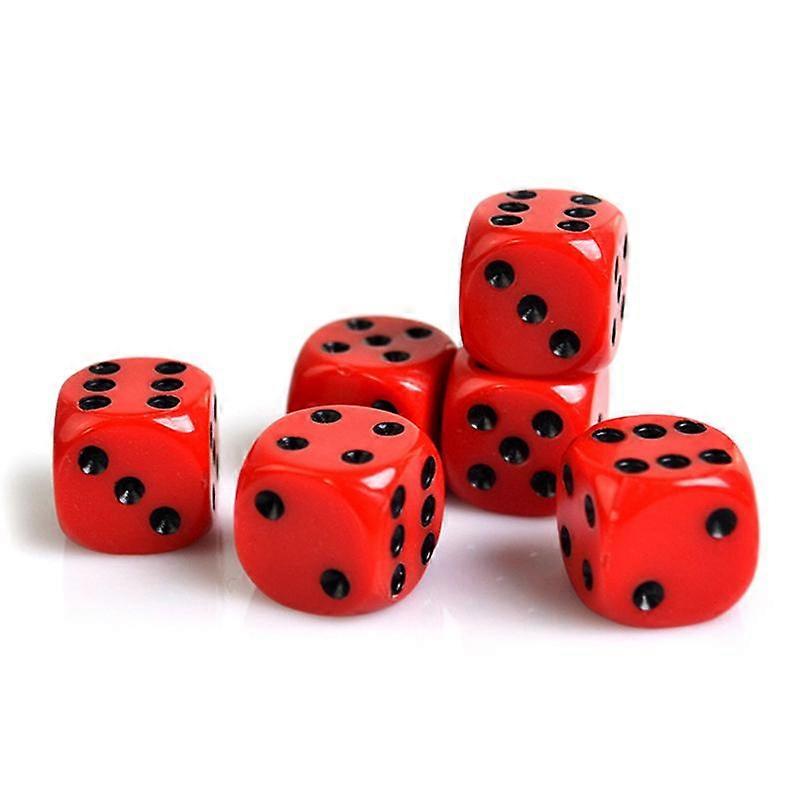 10pcs Acrylic Dice 16mm Red Black Round Corner High Quality Boutique Game Dice
