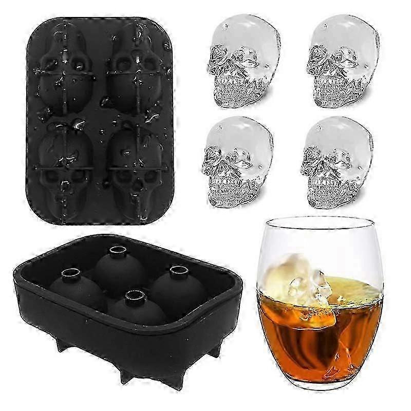 3D Skull Silicone Mold Ice Cube Maker Chocolate Mould Tray Ice Cream DIY Tool Whiskey Wine Cocktail Ice Cube