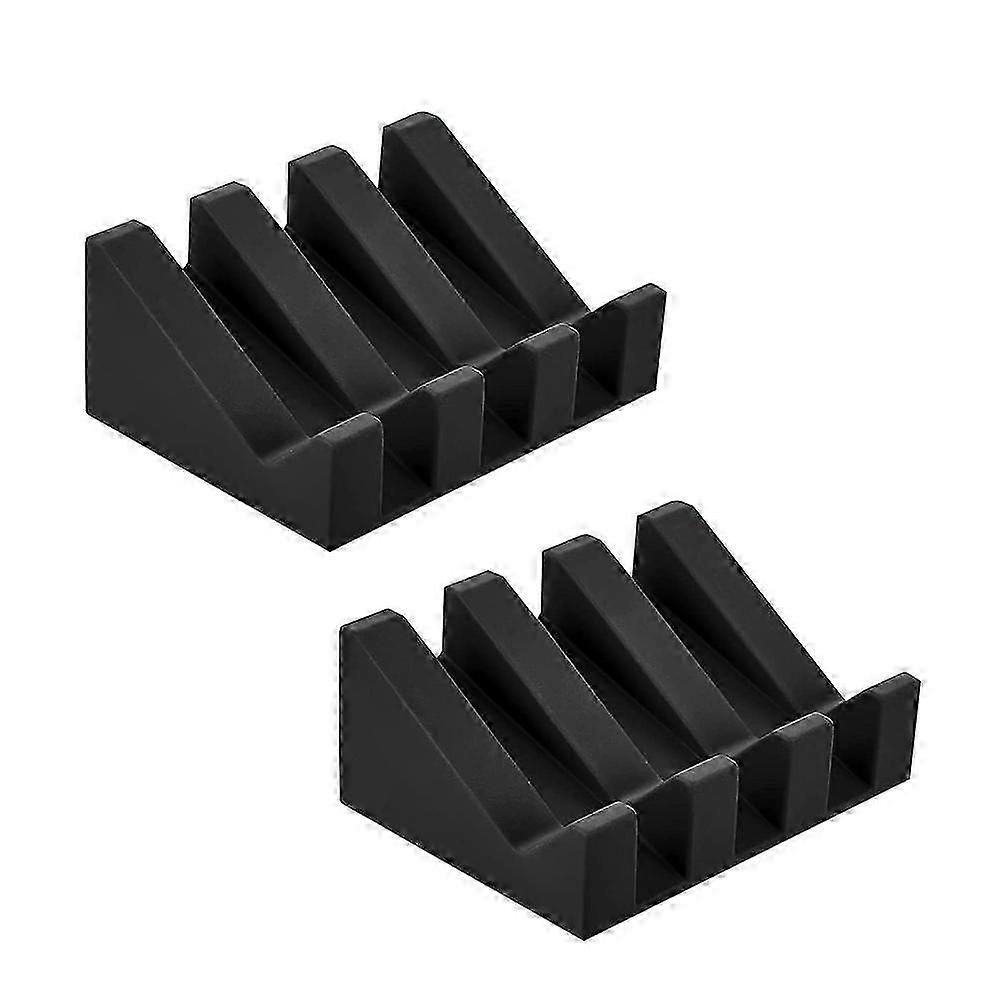 キッチンバスルームシャワー用の2個のシリコンソープディッシュセルフドレン、グレーブラック