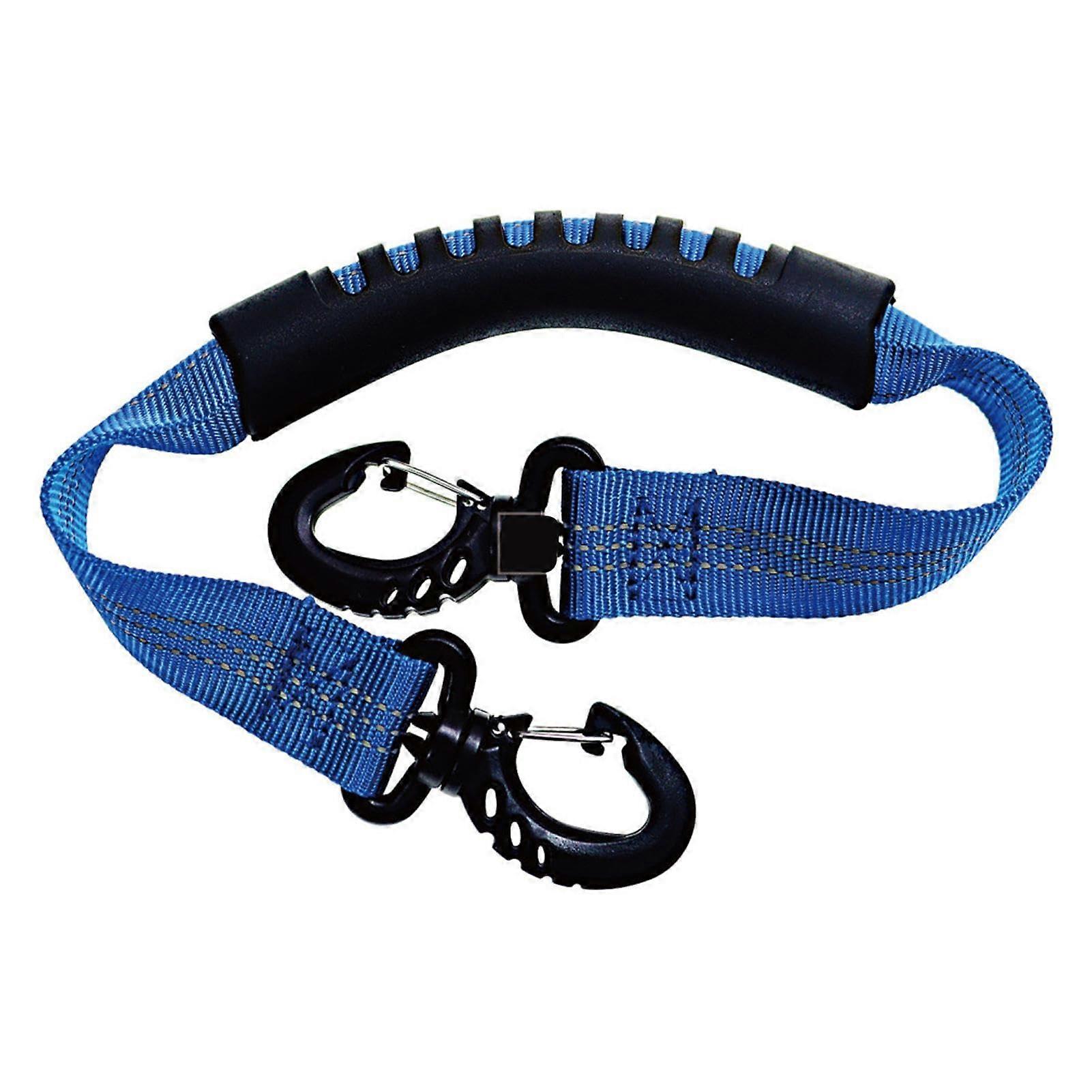 Ski Boot Carrying Straps with Adjustable Shoulder Straps for Snowboard and Ice Skates, Blue Heavy-Duty Material