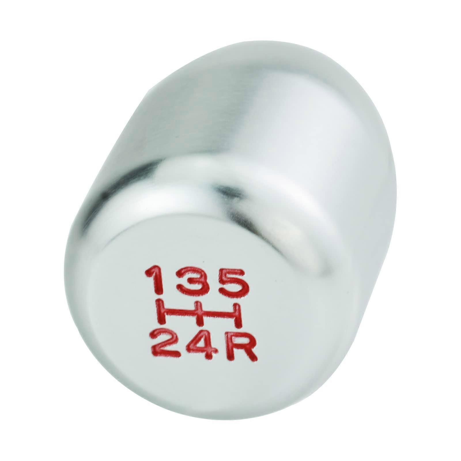 5 Speed Gear Shift Knob Polished Stick Lever Head Alloy Stick Shifter for Most Manual Automotive Vehicles (Silver)