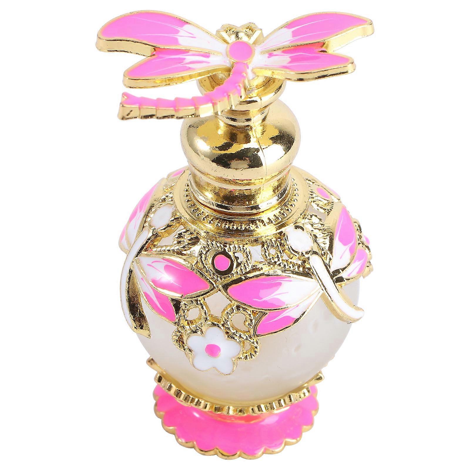 Frosted Glass Perfume Bottle with Dragonfly Pattern, Essential Oil Storage Holder for Home Decor & Special Occasions, Random Color
