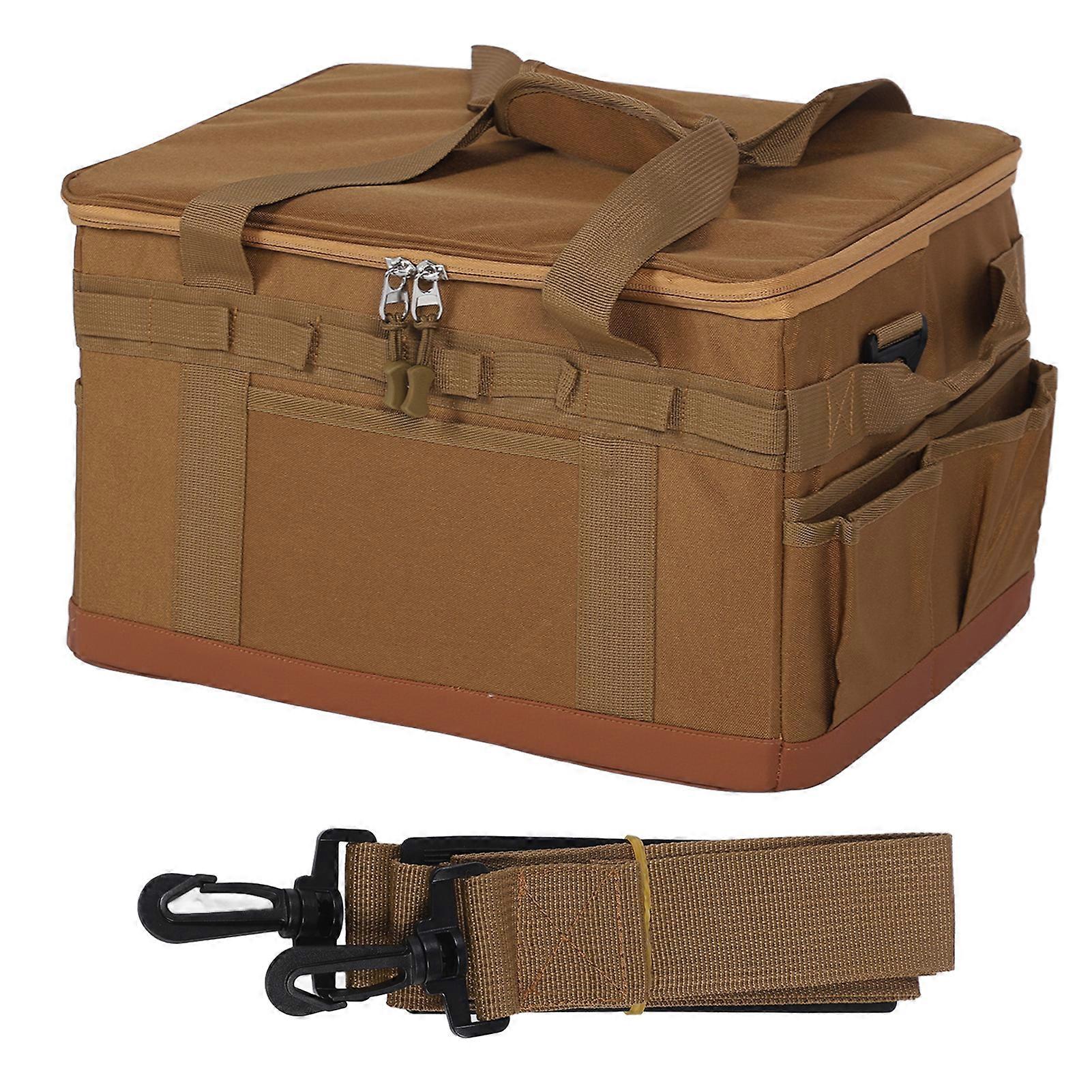 Maxmartt Camping Storage Bag Multipurpose Large Capacity Lightweight Hard Collapsible Camping Storage Bag with Handles 30L Khaki