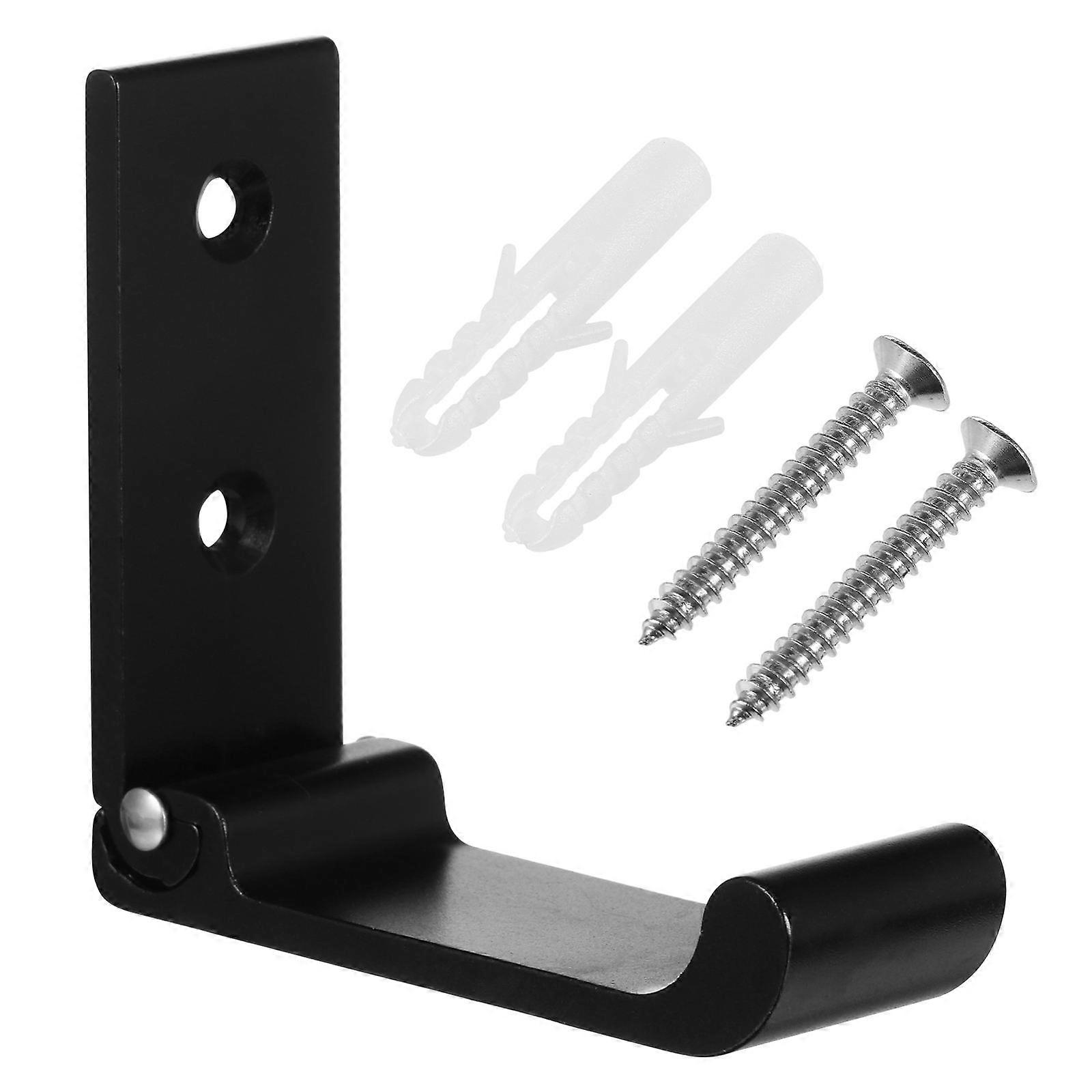 1pc Wall Mounted Foldable Headset Rack with Storage Hook and Screw