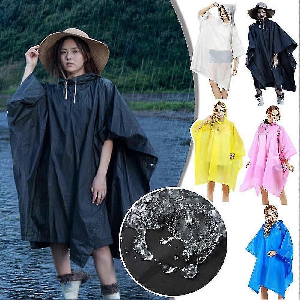 Waterproof Raincoat Poncho Adults 3in1 Multifunction Reusable Rain Capes Camping