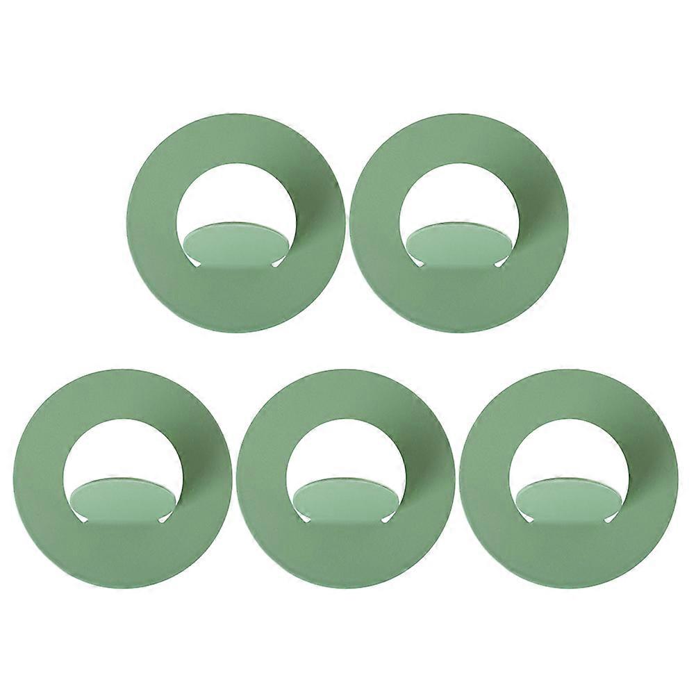 Crochet adhésif en fer pour suspension, 5 pièces, crochets verts de style européen
