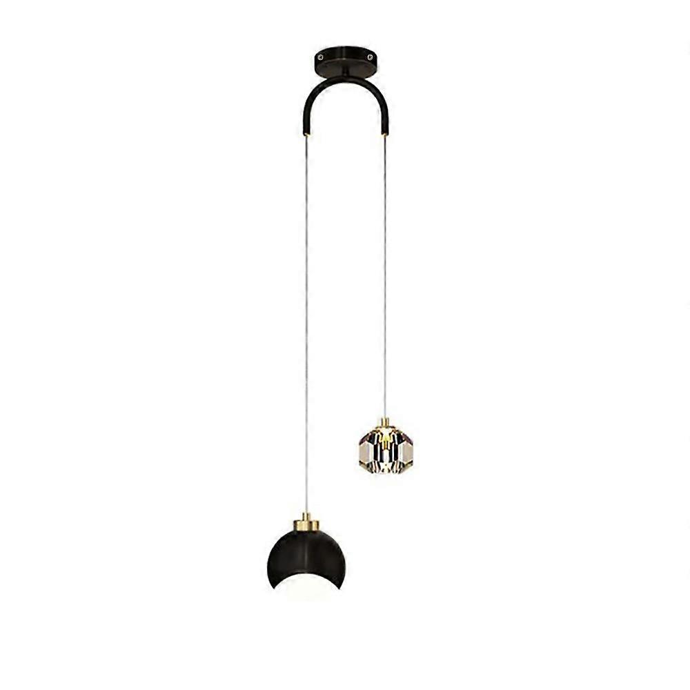 Adjustable double round chandelier with three coloured changing lights for bedrooms
