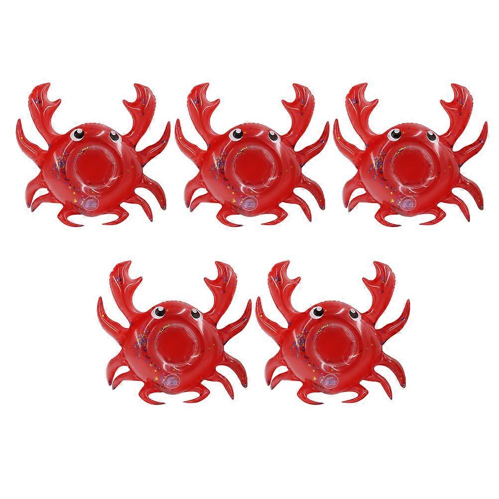 5pcs Inflatable Crab Cup Holder Fun Floating Drink Holder for Pool, Safe Material, Great for Summer Parties and Gatherings