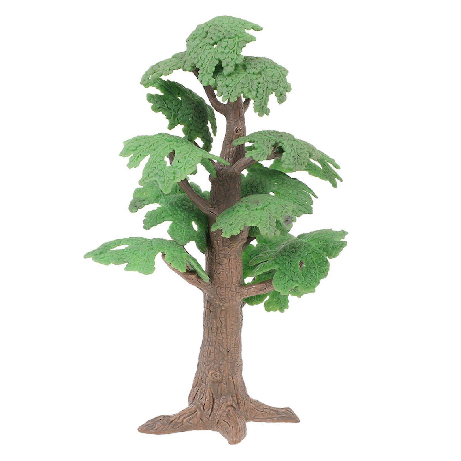 Green Plastic Pine Tree Ornament for Decor with Bright Color Design and Realistic Leaves 1 Set