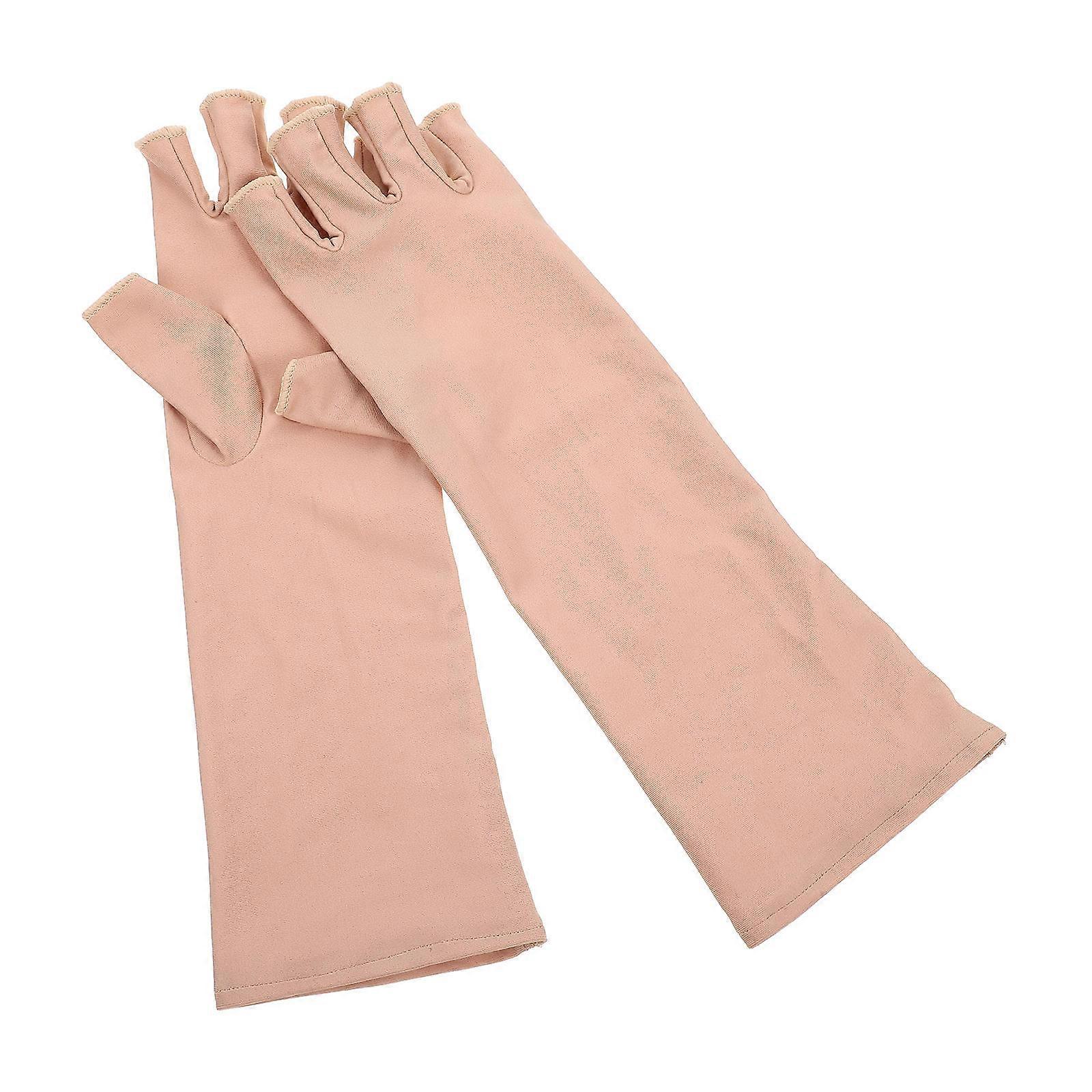 Sun Protection Arm Sleeve Outdoor Activities Reusable Breathable Skin Tone Cylindrical 1 Pair