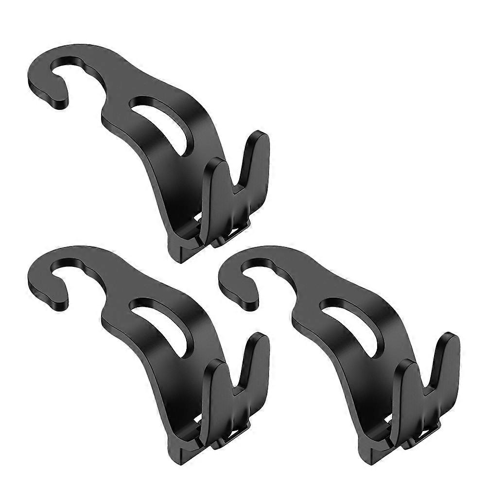 Headrest Hooks Car For Car Organization Hanging Umbrella 3Pcs Black 10.5X4.5cm Abs Stylish Organizer