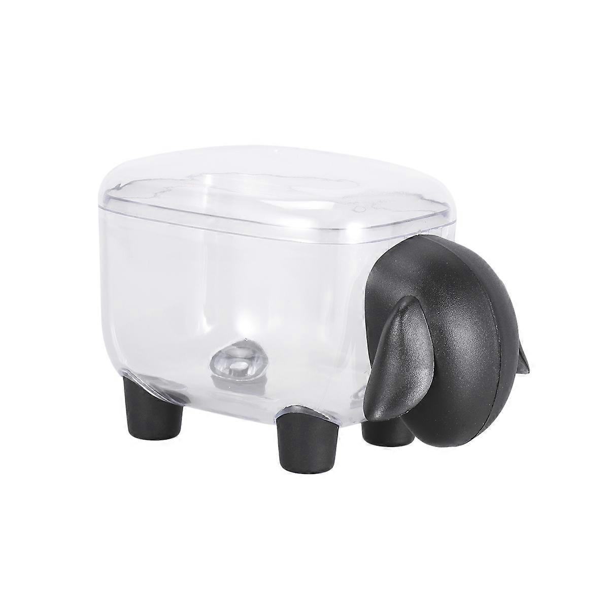Decorative Storage Box Sheep Shaped Plastic Organizer Cosmetics Container Black For Householders 8.5*13cm 1Pack