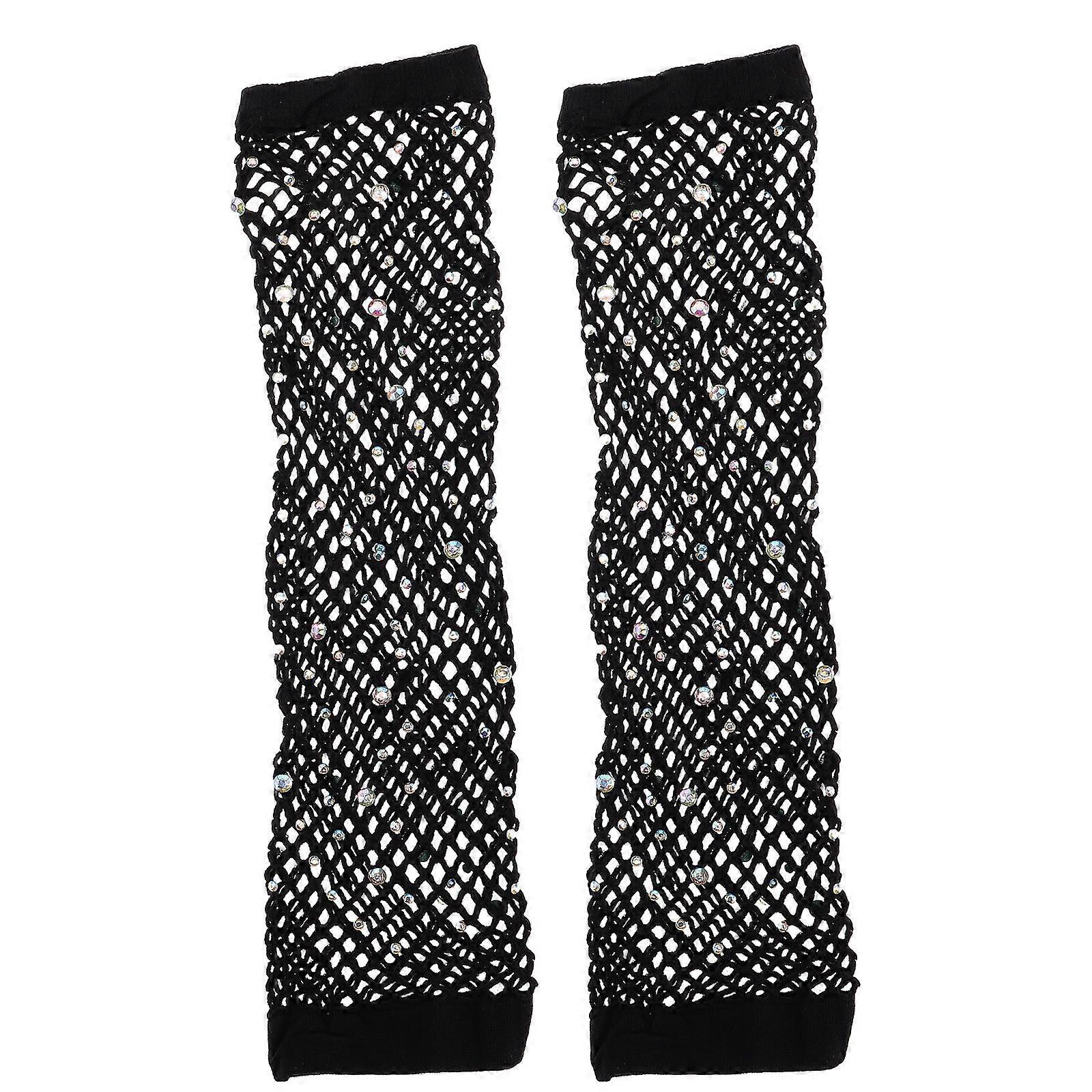 a polished product description for your **Rhinestone Fishnet Long Elbow Gloves**:
### **Rhinestone Fishnet Long Elbow Gloves – Breathable Mesh
