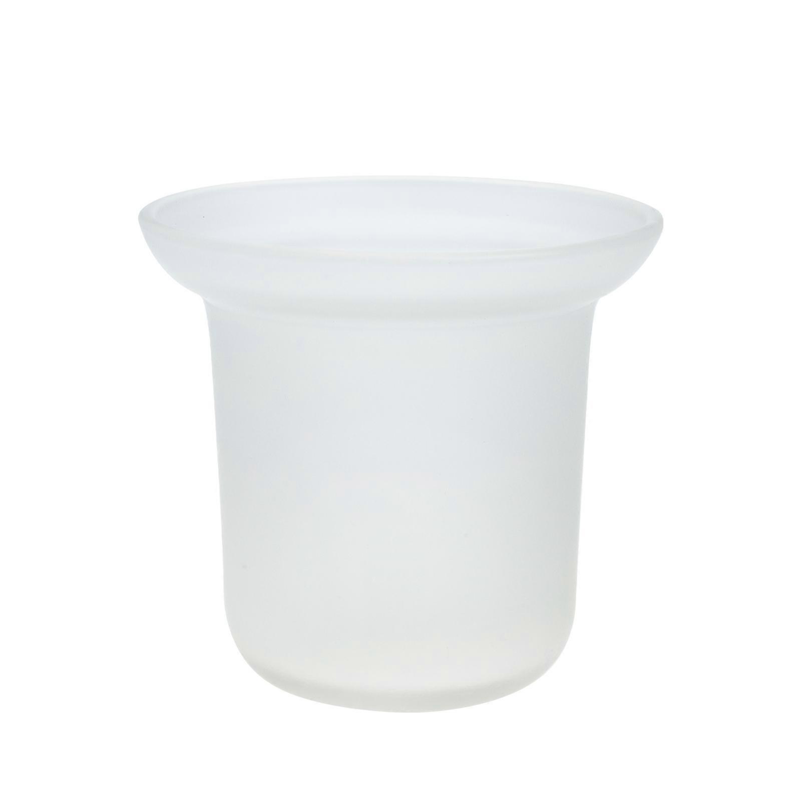 Stylish Toilet Brush Holder with Glass Base and Drainage, Space Saving Bathroom Accessory for Easy Storage and Hygiene
