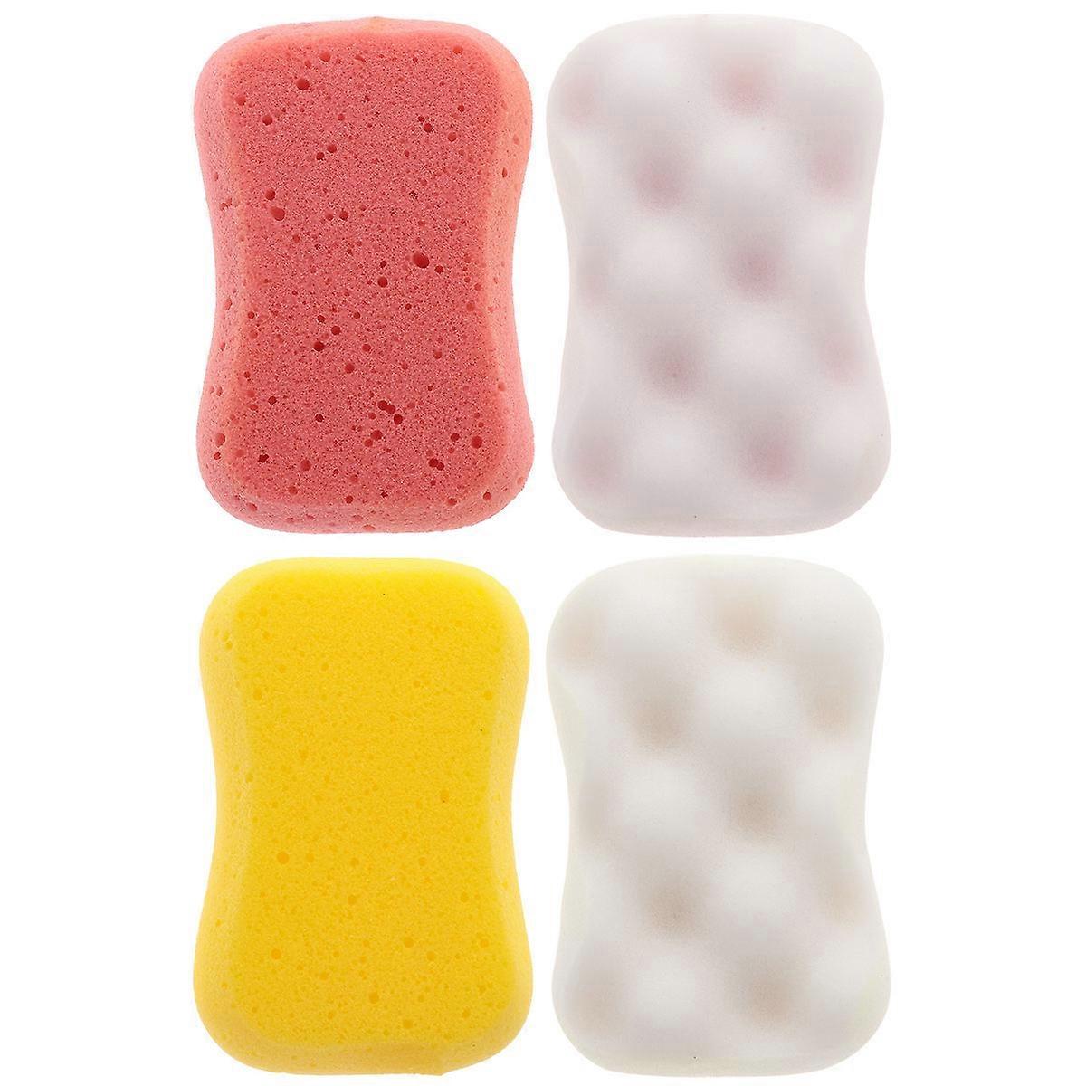 Shower Scrubber For Body Bath Sponge Massaging Home Use Assorted Color 14.00X8.00X5.00CM 4Pcs
