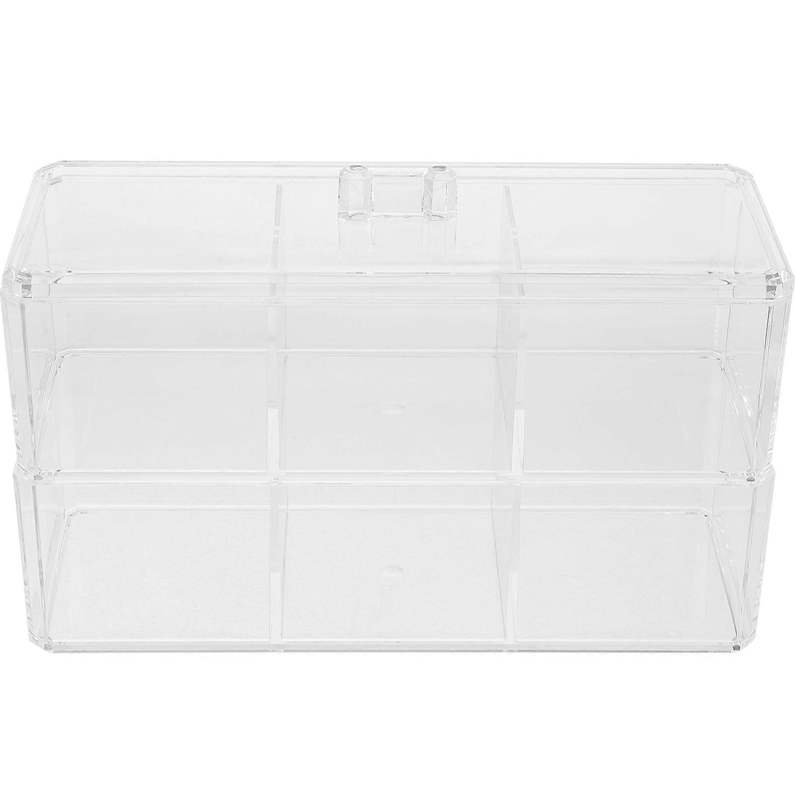 Makeup Puff Case Clear Makeup Puff Box Dressing Table 23x9.2x13cm Storage 1Set