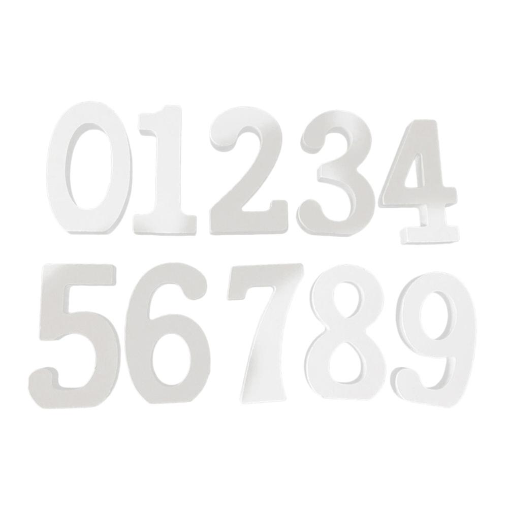 DIY قابل للطلاء خشبي رقم ديكور طاولة زفاف حديثة أبيض برليوود 8 سم 10 قطع