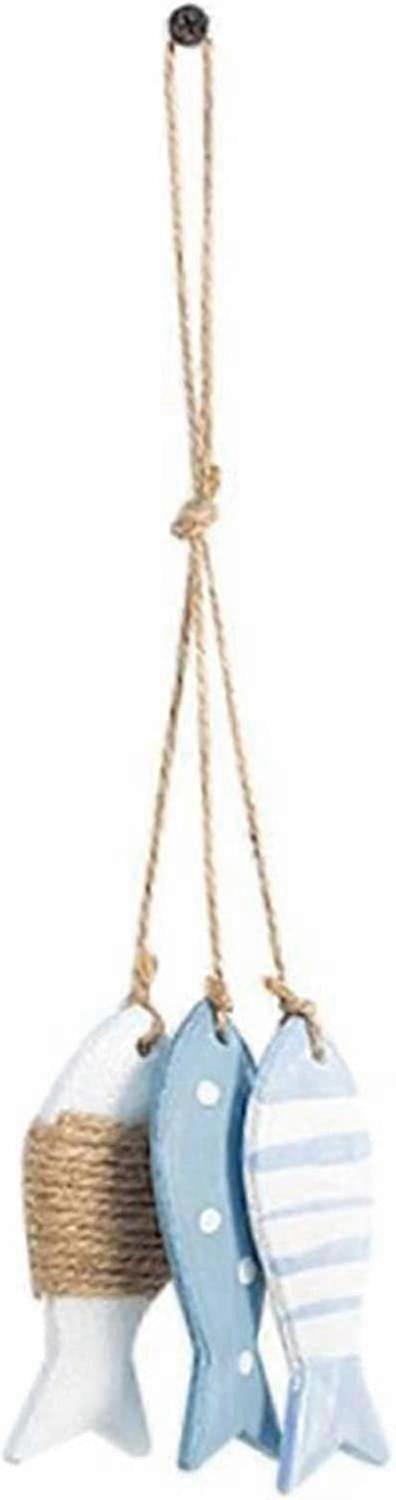 Poisson créatif en forme de pendentif Poisson de style méditerranéen suspendu Poisson nautique Ornements en bois Thème de plage Poisson en bois Décor mural Étagère à poisson en bois-ss