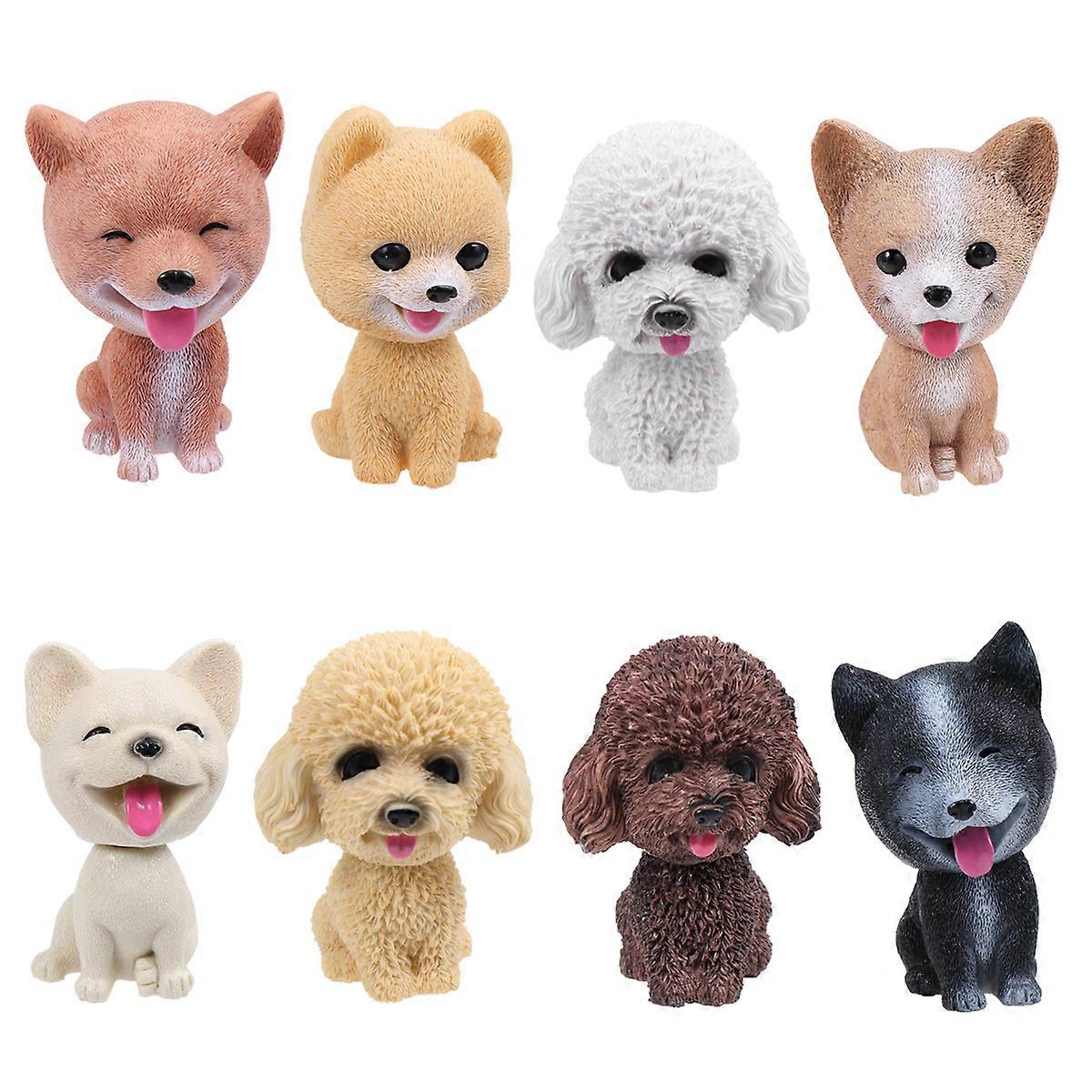 Pet Bobblehead Ornaments Car Shaking Dog Adornment Light Brown 9x5x5.5cm Shake Head Design Cute Shape Design For Car Interior 1Pack