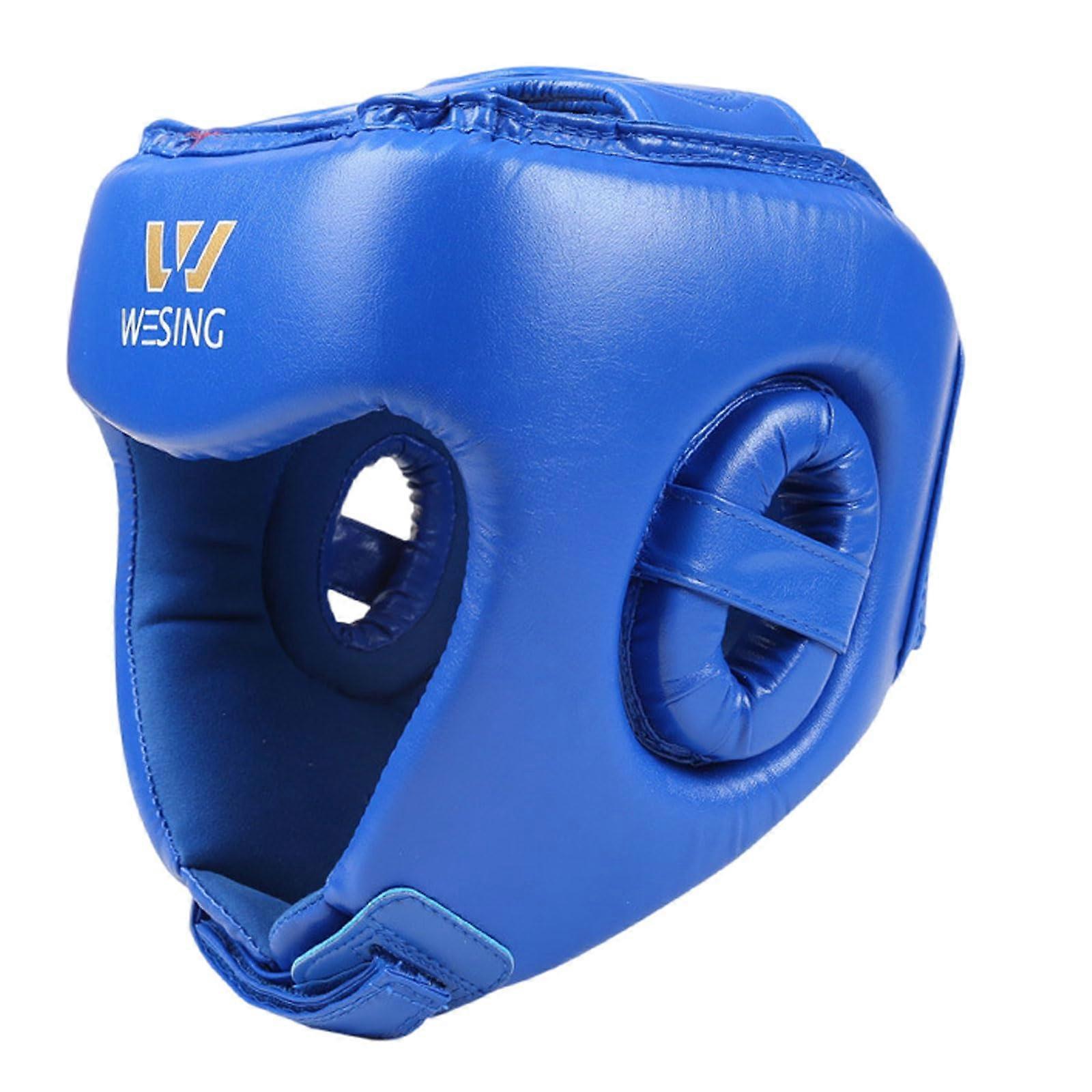Karate Taekwondo Head Protection Helmet, High Impact Absorption Sparring Gear, Blue XXL, Boxing and Martial Arts Compatible