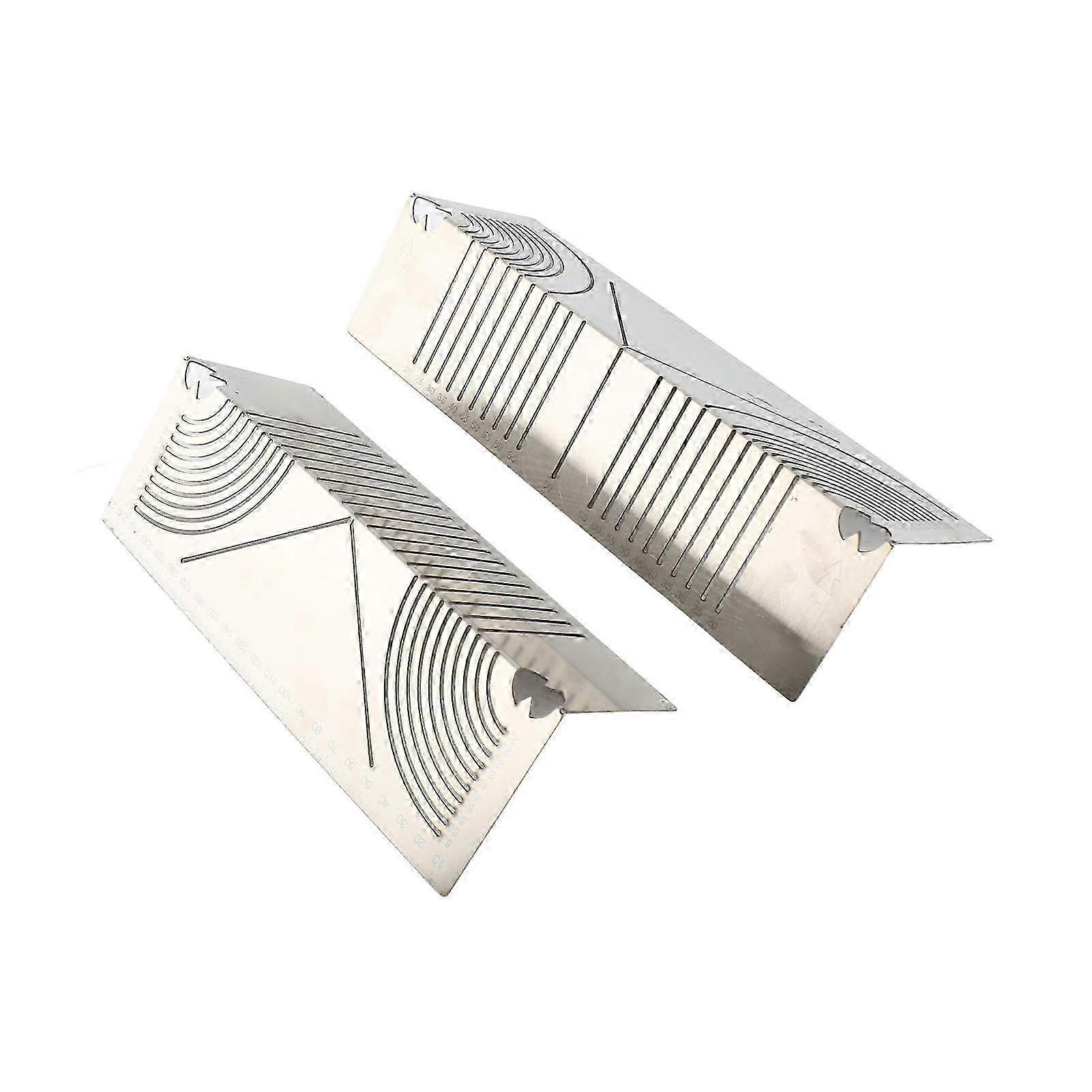 2 Pcs Multi-Functional Stainless Steel Angle and Arc Marking Tool for Pipe Cutting and Welding