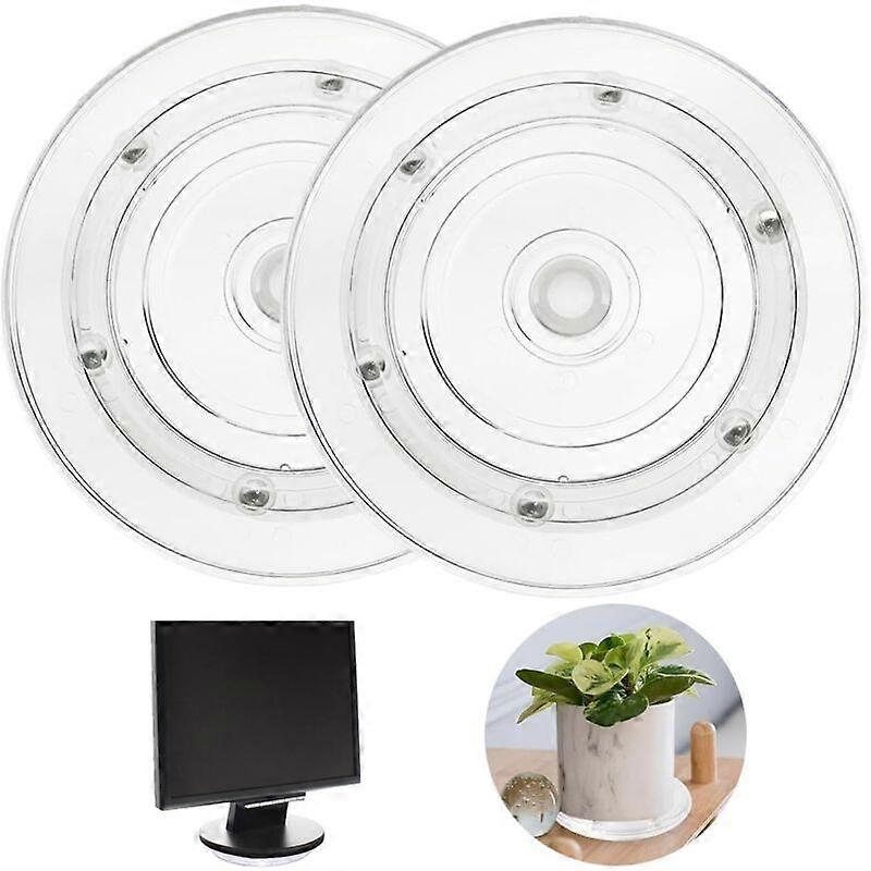 2 pieces swivel plate, 15 cm universal turntable 360 ​​° support, transparent round turntable manual turntable with steel