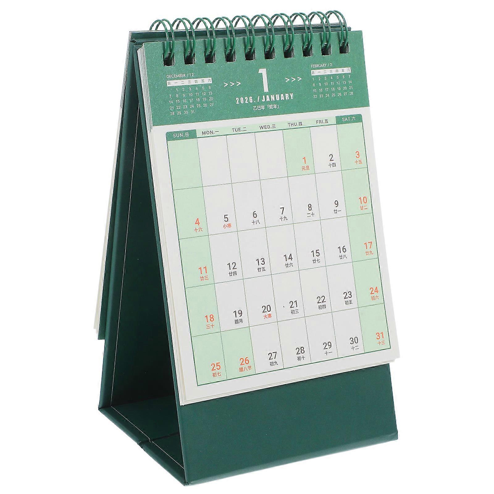 Here's a refined product description for a **Portable Desk Calendar / Small Ultra Thin Desktop Planner** with twin wire binding and easy flip