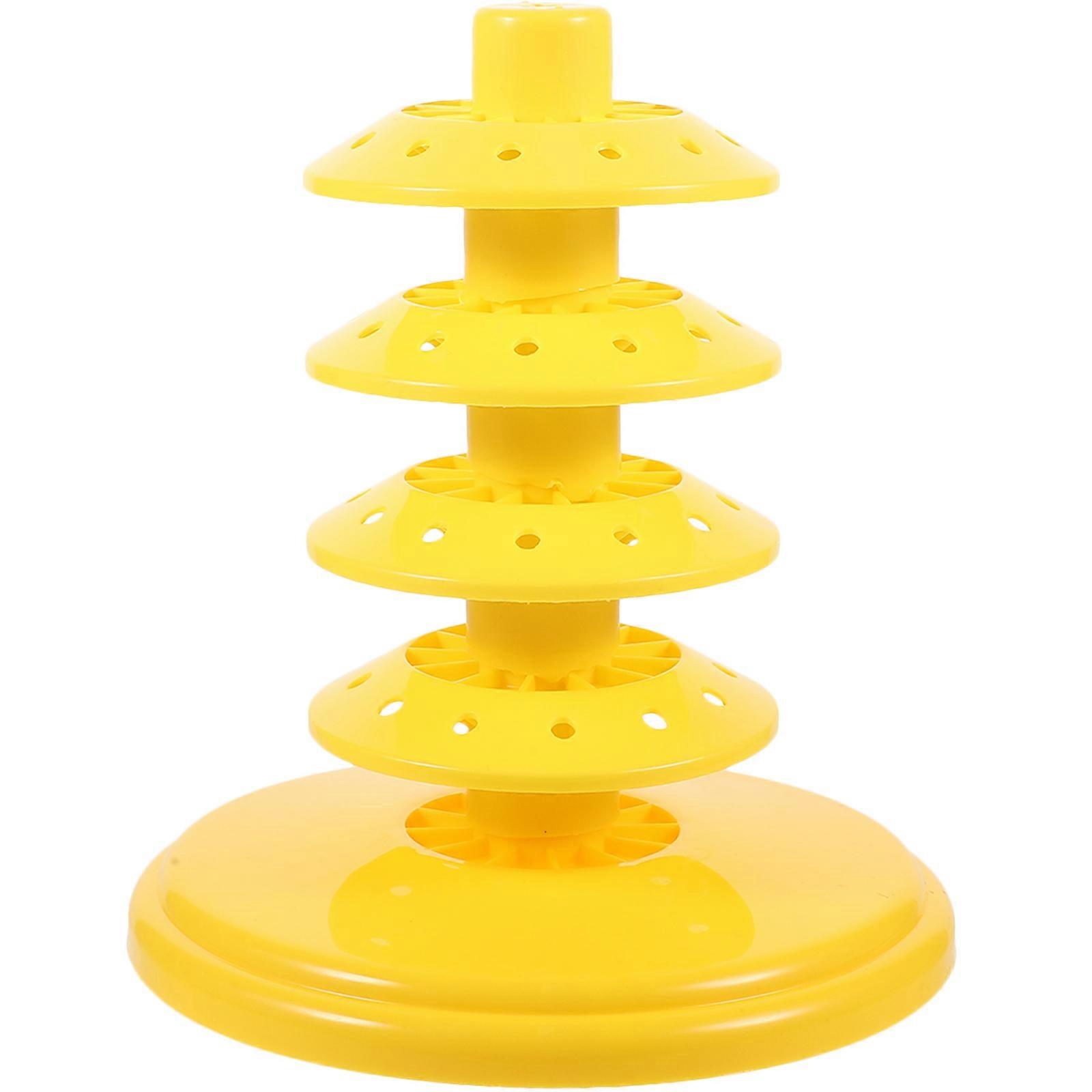 Candy Holder Reusable Lollipop Stand Desktop Display Rack Birthday Party Yellow 17.00X13.50X13.50CM Height Adjustable 1Pack