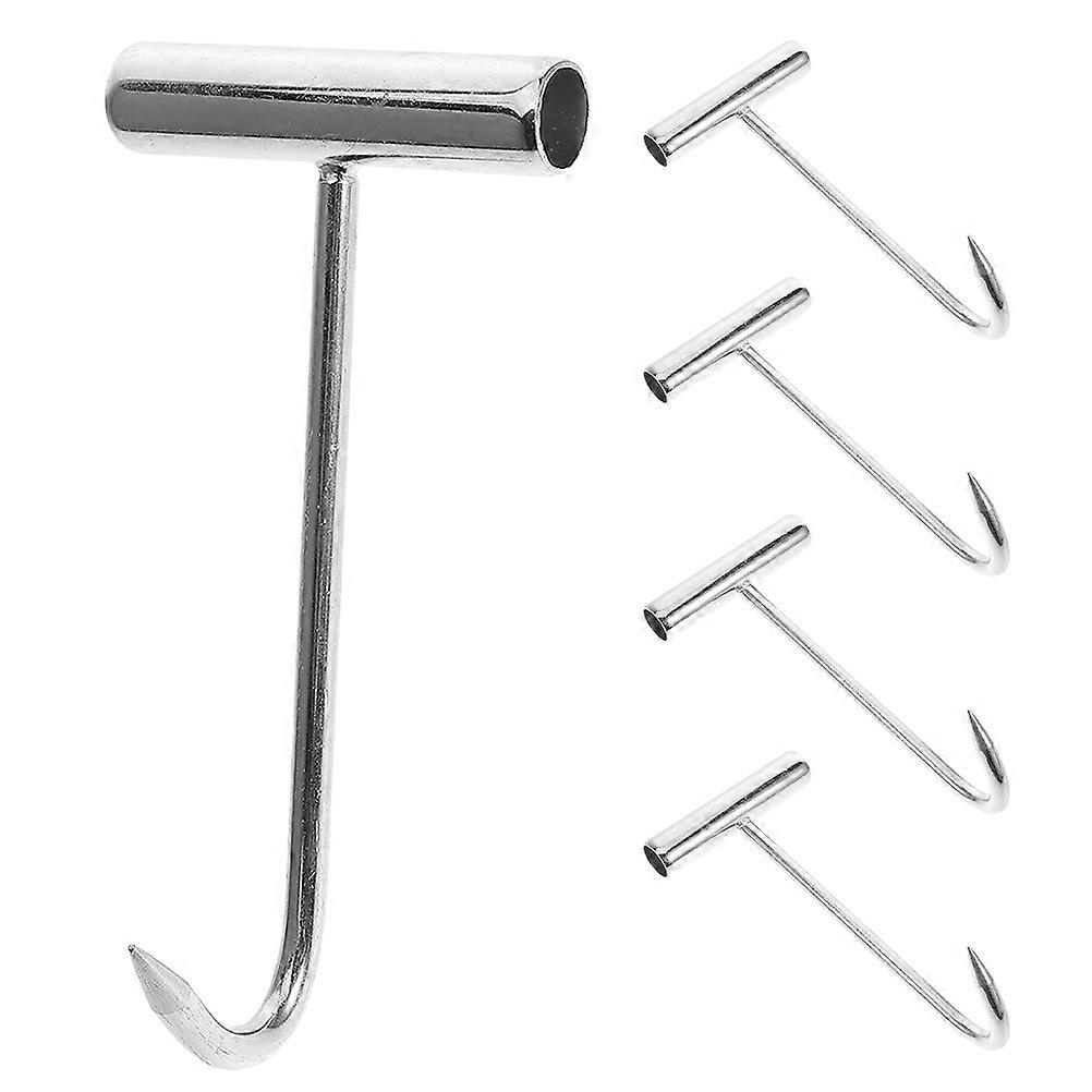 T-Handle Meat Lifting Tool Galvanized Steel For Home Use Roll Up Door Lifting 5Pcs