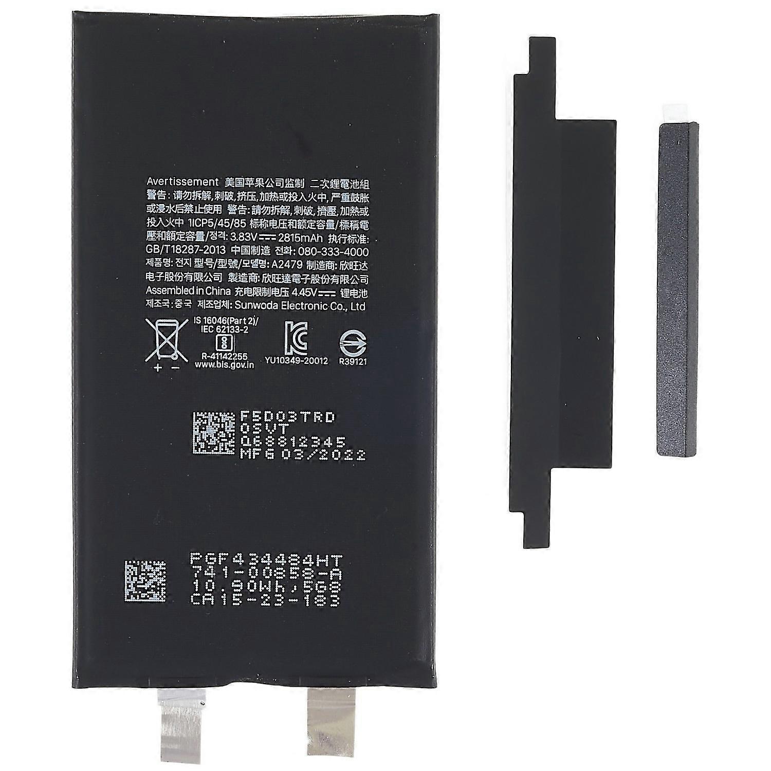 For iPhone 12/12 Pro 6.1 inch Replacement Parts 3.83V 2815mAh Li ion Battery Assembly Kit with Flex
