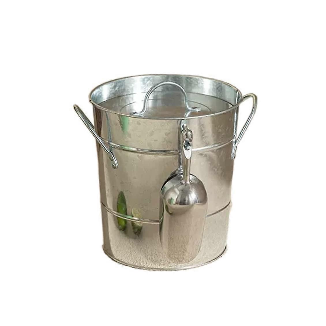 Ice Bucket 3.5L, Double-Walled Insulated With Lid And Scoop, Thick Metal, Home Kitchen Party Beverage Container