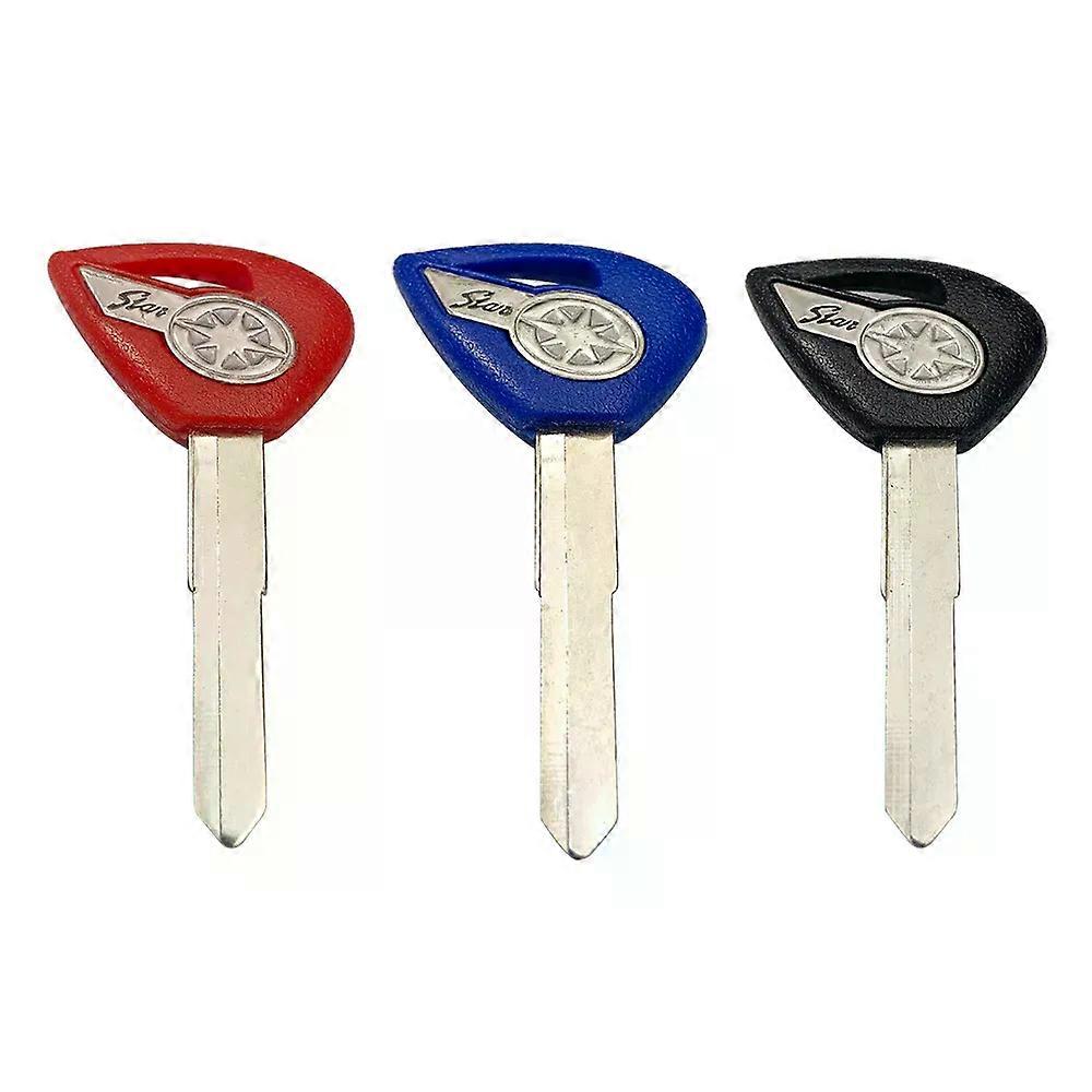 con Black / Red Motorcycle Blank Key Uncut Blade For Dragstar V-Star DS400 DS650 XVS400 XVS650 XV1900 XVS1300 XVS950