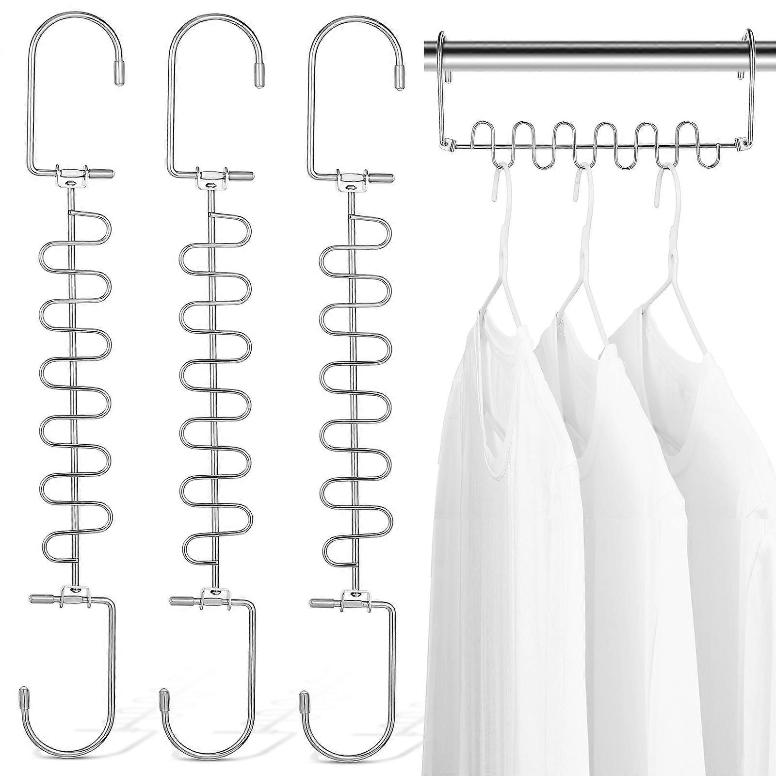 3 Heavy Duty Hanger Hooks for Space Saving Clothes Organization – Metal Hooks for Closet Storage at Home & Travel Use