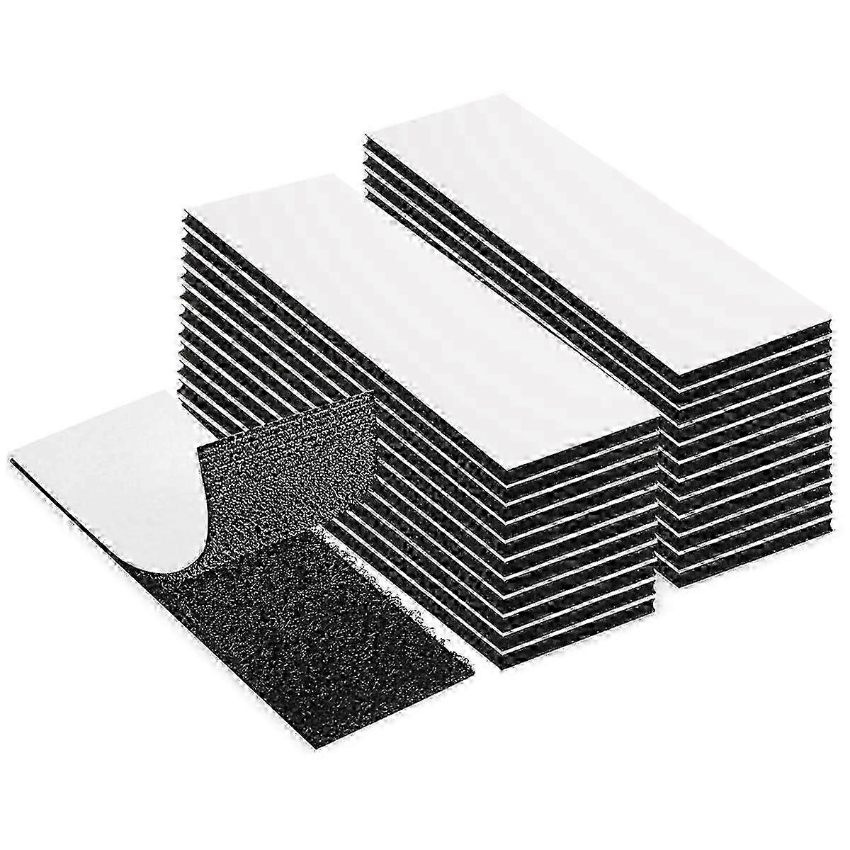 100 Pack Hook and Loop Tape, 1X4 Inch Strong Double Sided Adhesive Reusable Interlocking