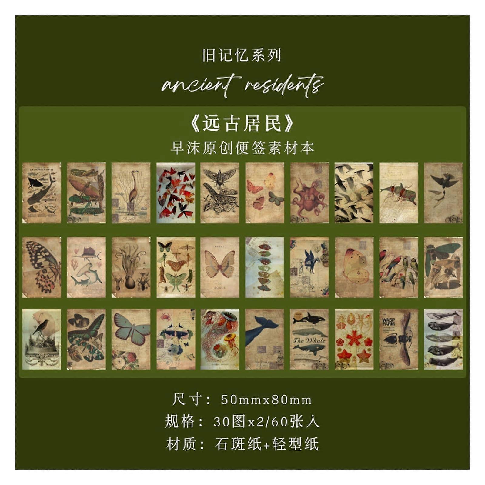 Sculpture Paper 60 Vintage Scrapbook Paper Kit For Journaling And DIY Craft Collage Paper Non-Paper Color F Model A