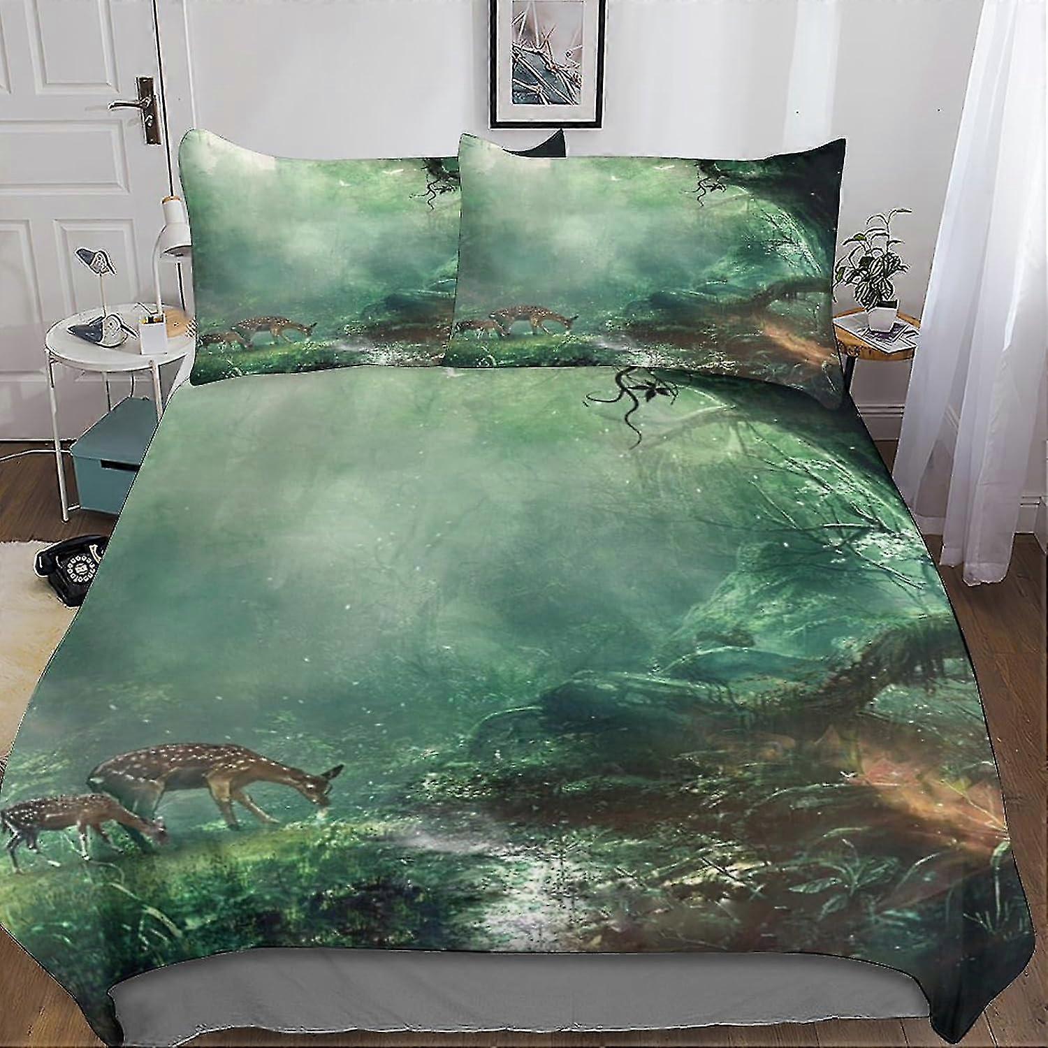 Abstract Art 3 Piece Set, 3D Printed Bedding, Pillowcase, Hidden Zip, Beautiful Nature Microfibre Duvet Cover for All Ages