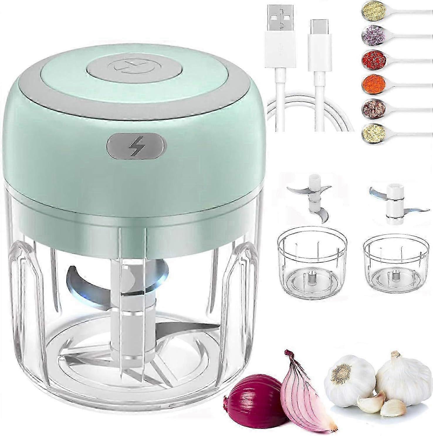 Mini chopper, 250ML+100ML Electric food chopper, compact design, efficient blending