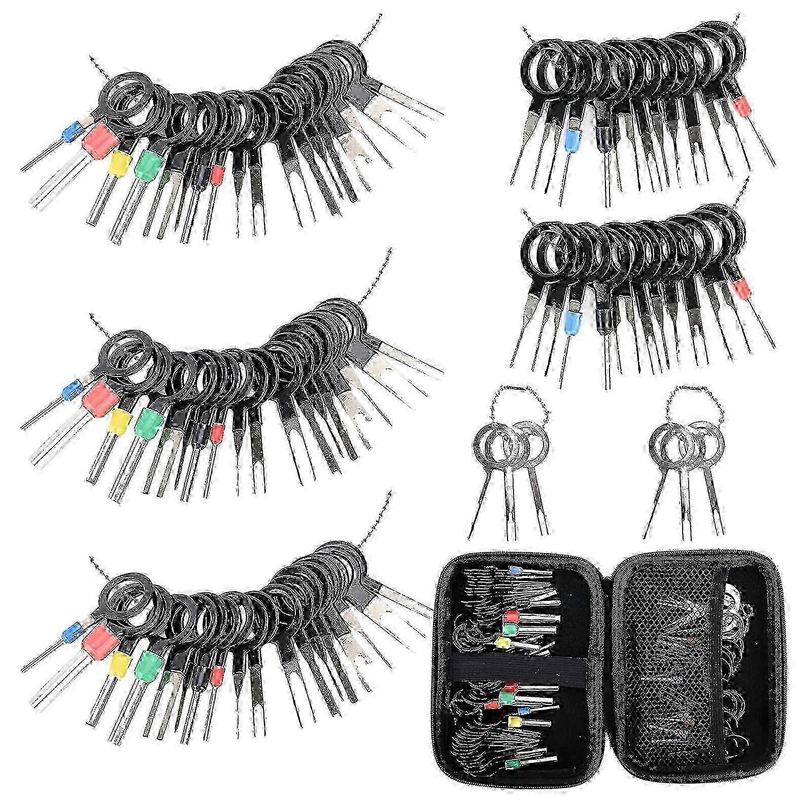 82PCS Terminal Extractor Removal Tool Kit Depinning Key Tool Set compatible with Car Household Devices, Wire Connector Tool with Bag SZRH A-F